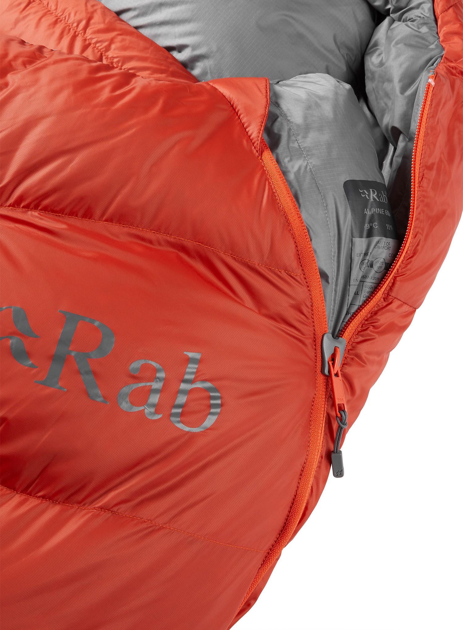 Perovy spacák Rab Alpine 600 (185 cm) - red clay