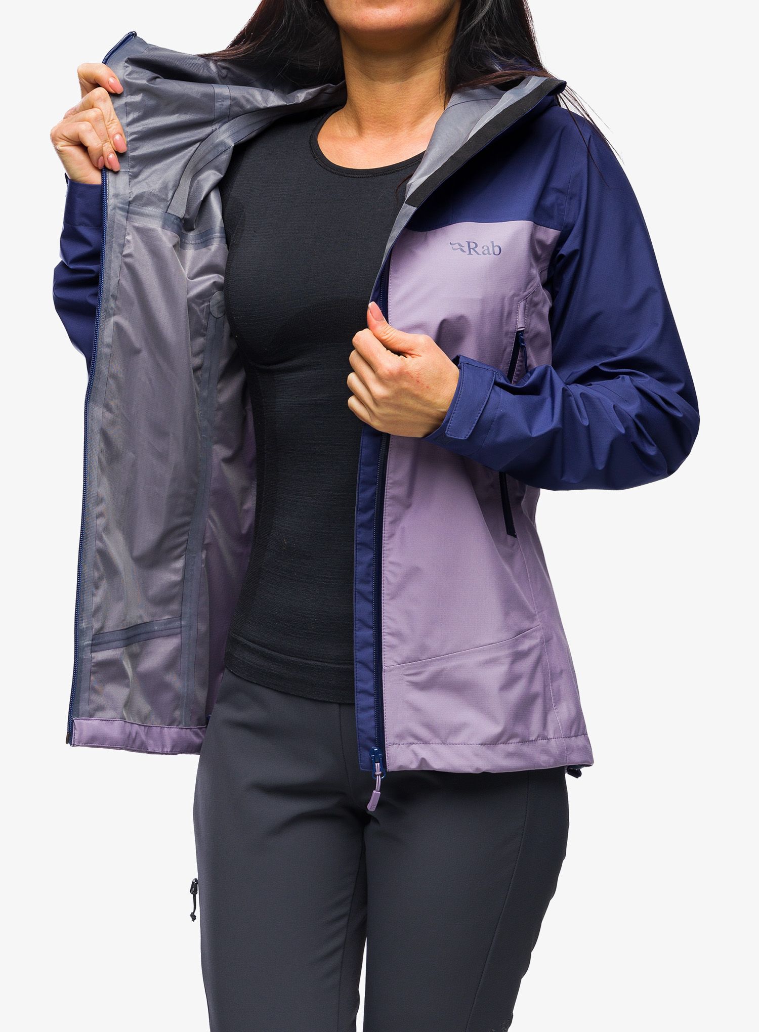 Dámská membránová horská bunda Rab Arc Eco Jacket - patriot blue/purple sage