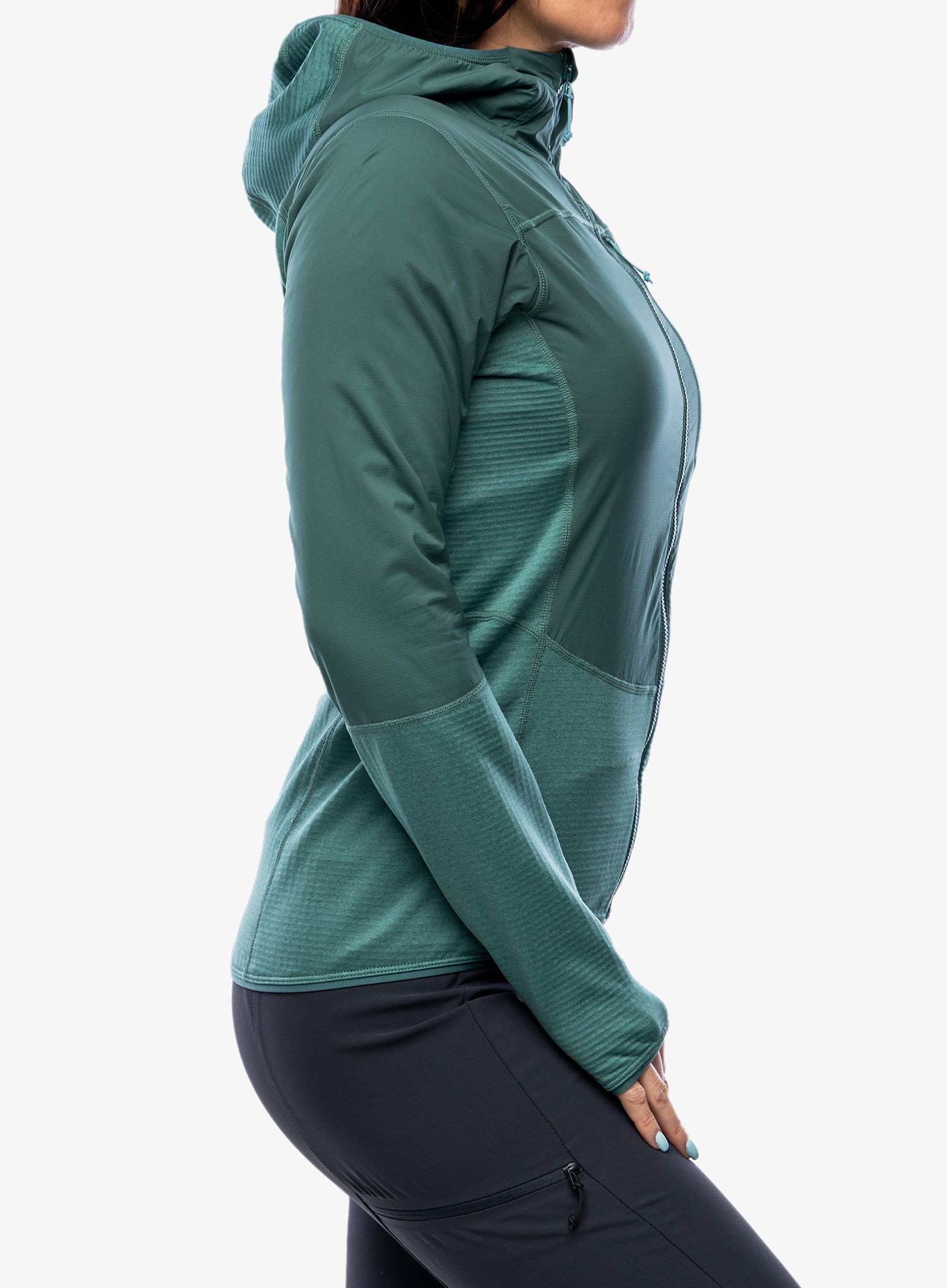 Mikina s kapucí Rab Ascendor Summit Hoody - green slate/eucalyptus
