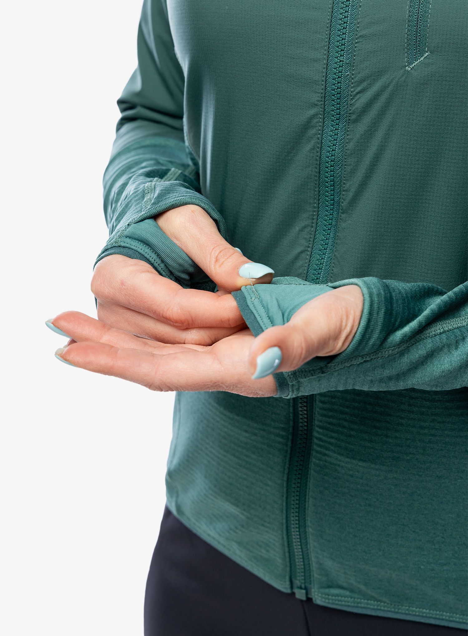 Mikina s kapucí Rab Ascendor Summit Hoody - green slate/eucalyptus