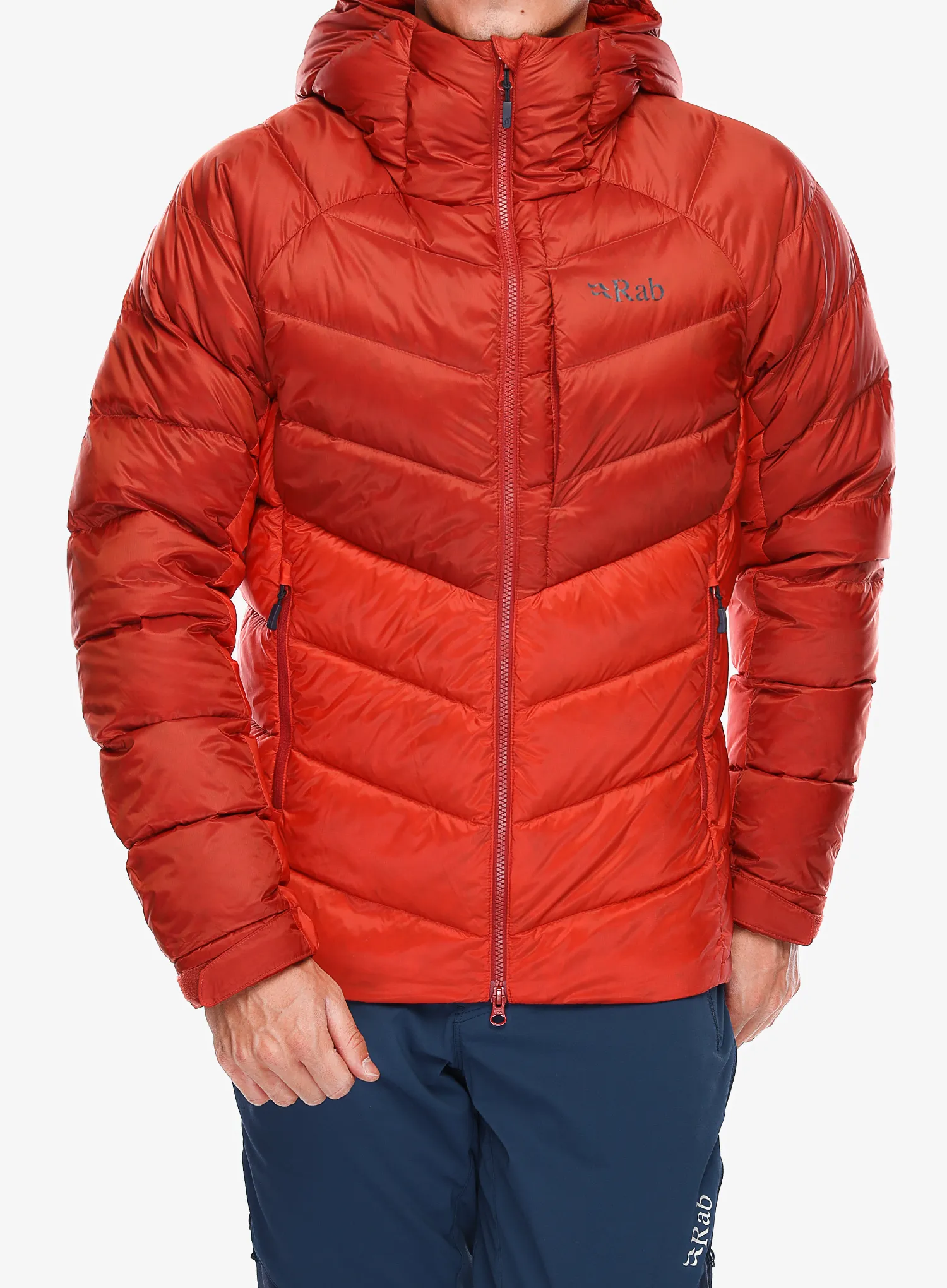 Péřová bunda Rab Axion Pro Jacket - tuscan red/dark horizon