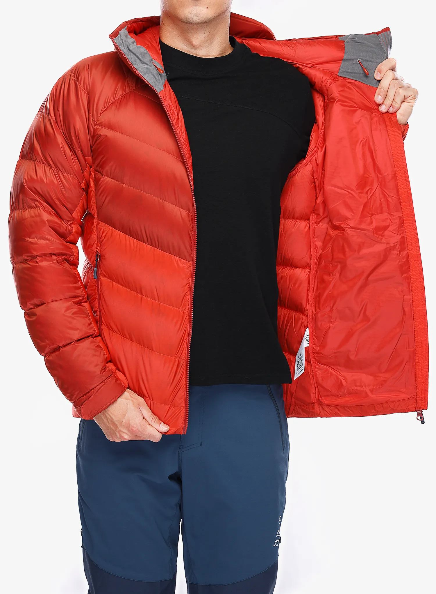 Péřová bunda Rab Axion Pro Jacket - tuscan red/dark horizon