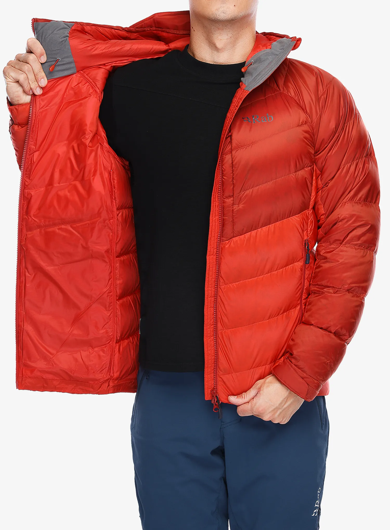 Péřová bunda Rab Axion Pro Jacket - tuscan red/dark horizon