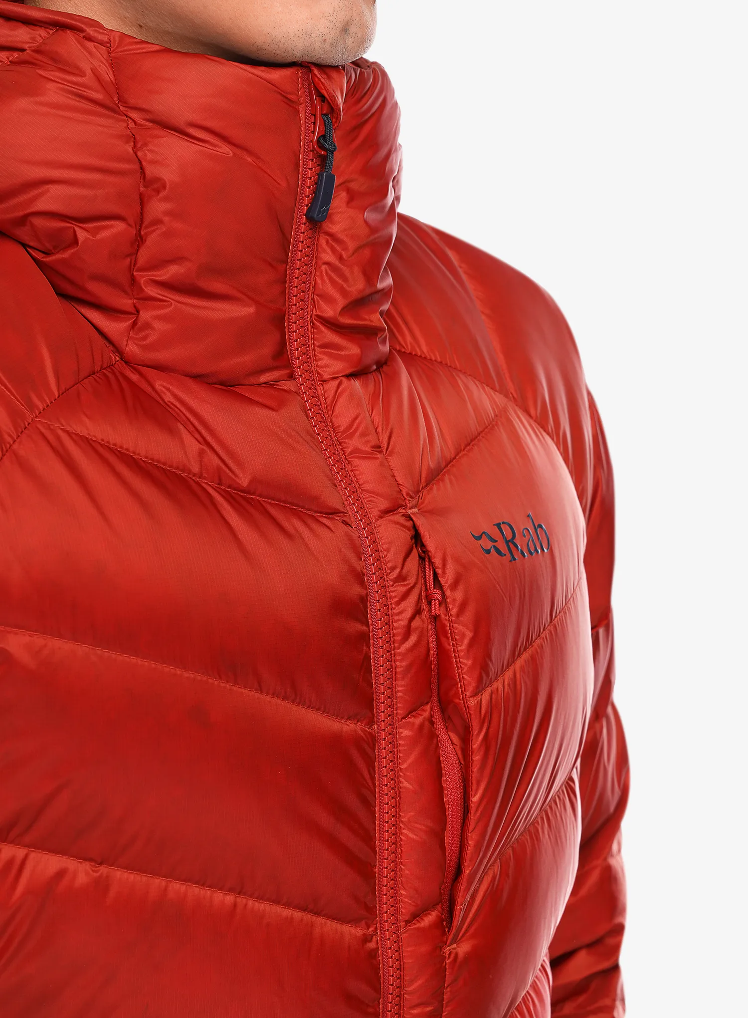 Péřová bunda Rab Axion Pro Jacket - tuscan red/dark horizon