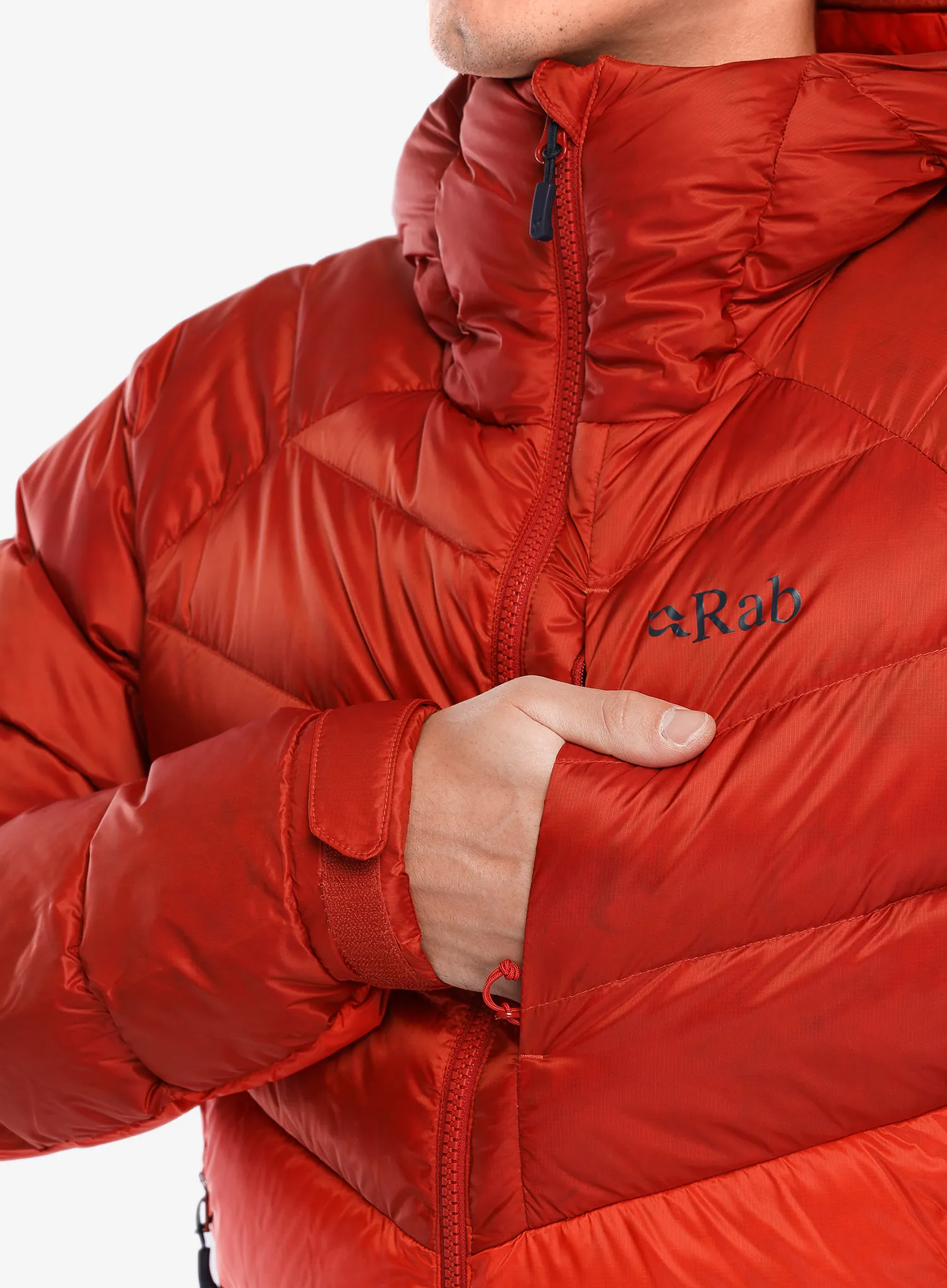 Péřová bunda Rab Axion Pro Jacket - tuscan red/dark horizon