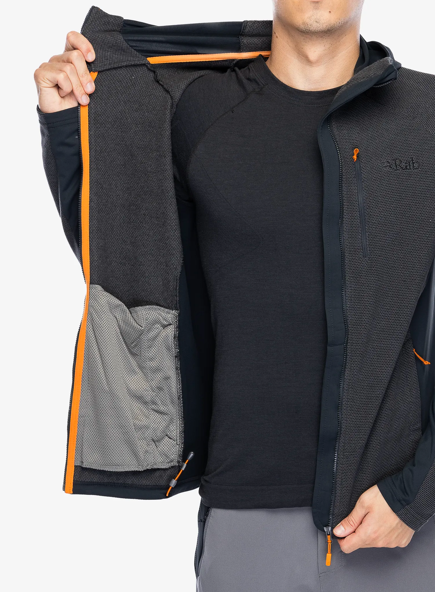 Mikina s kapucí Rab Capacitor Hoody - graphene