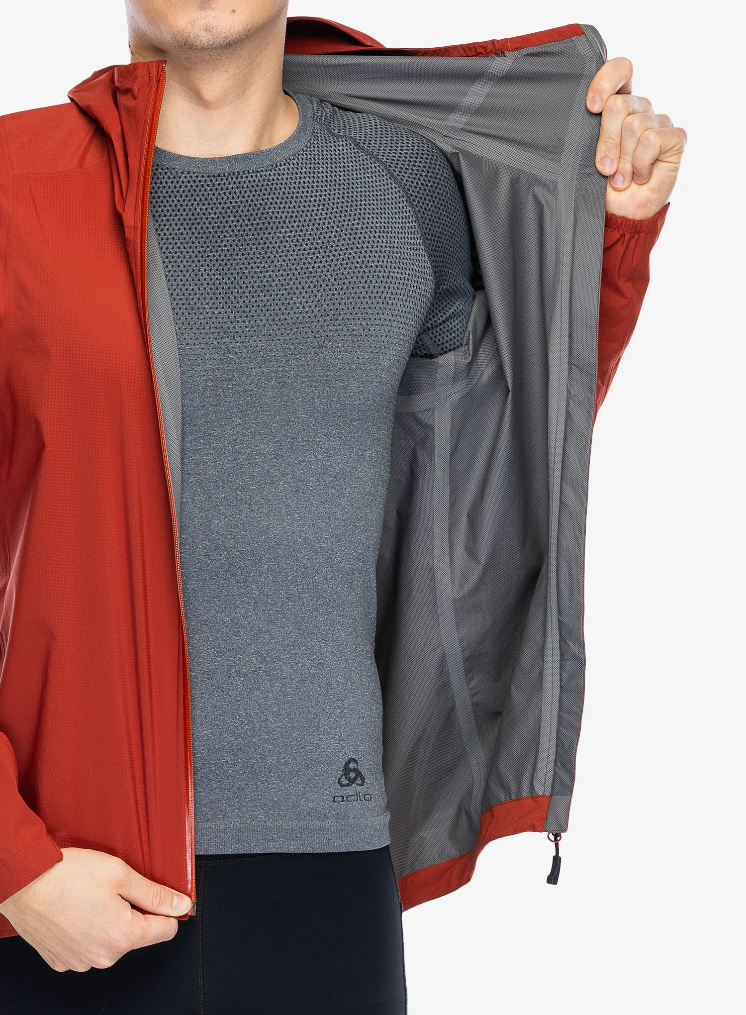 Bunda na kolo Rab Cinder Downpour Light Jacket - tuscan red