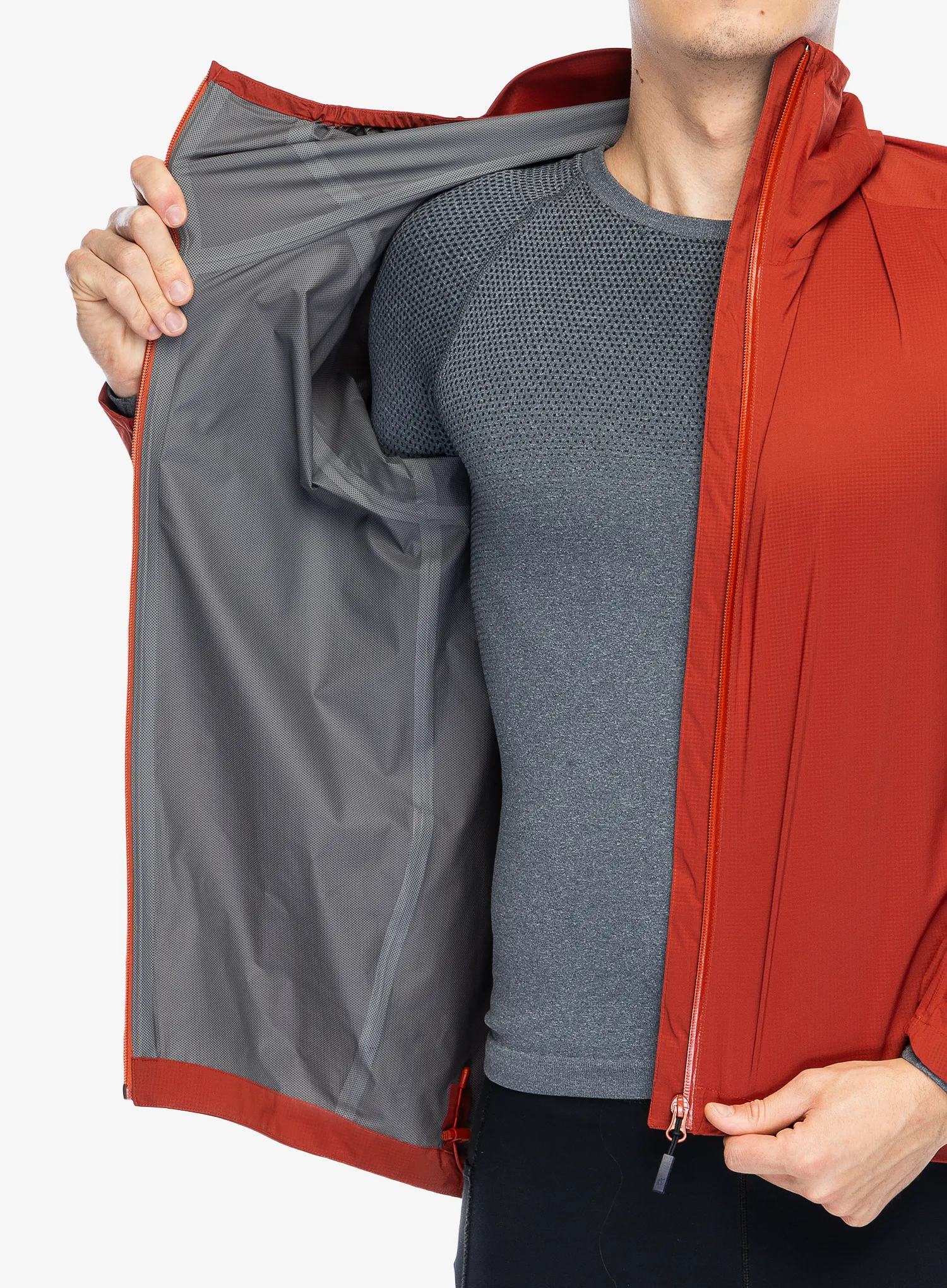 Bunda na kolo Rab Cinder Downpour Light Jacket - tuscan red
