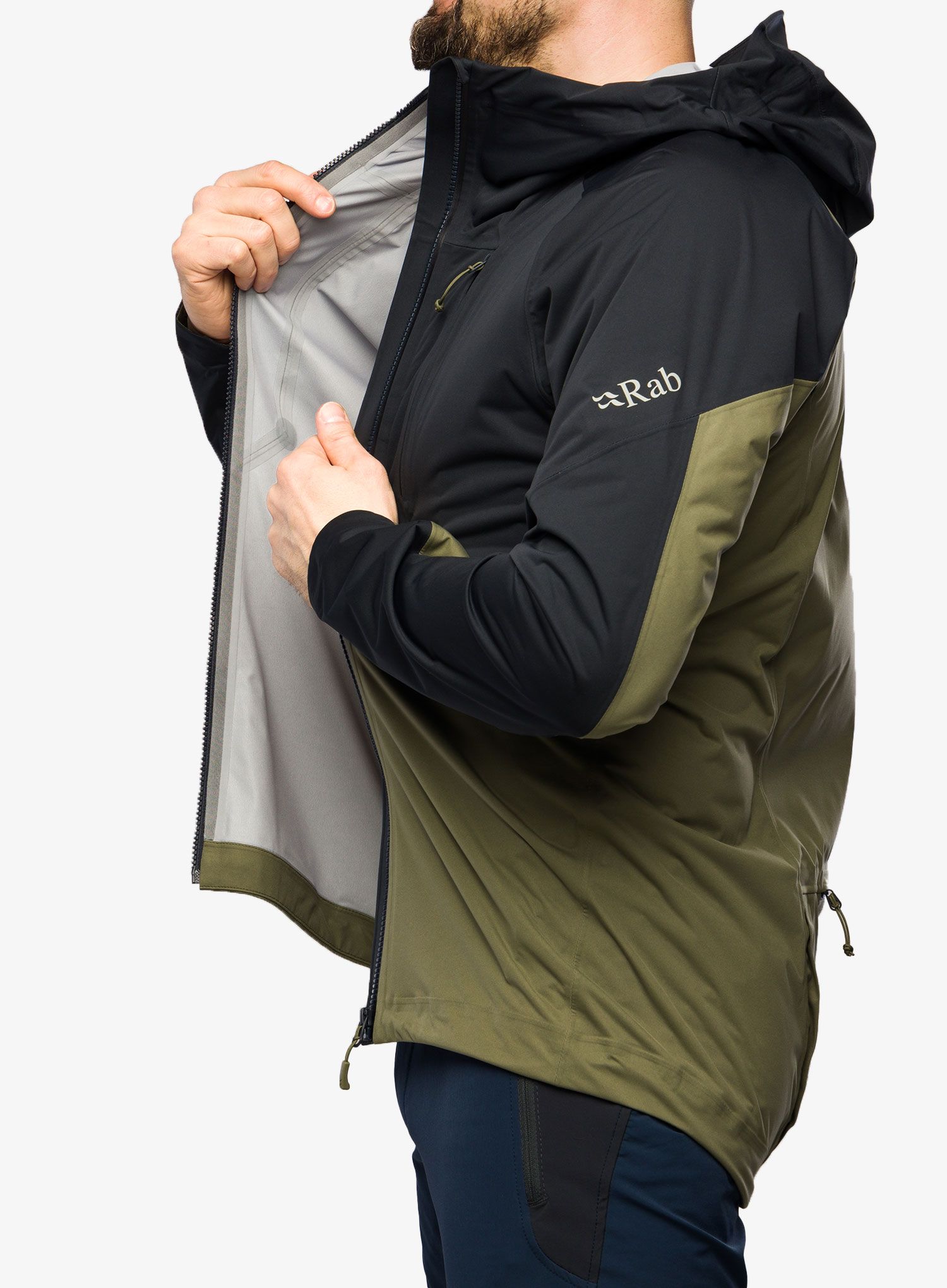Bunda s membránou Rab Cinder Kinetic Jacket - light khaki/beluga