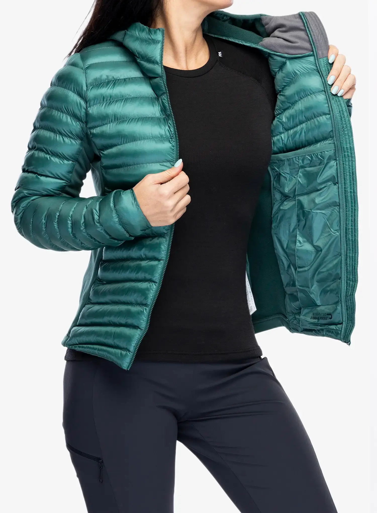 Zateplená bunda dámská Rab Cirrus Flex Hoody - eucalyptus/green slate
