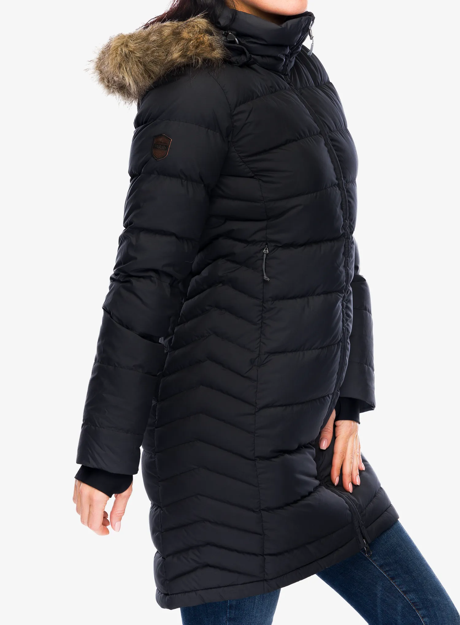 Dámský péřový kabát Rab Deep Cover Parka - black