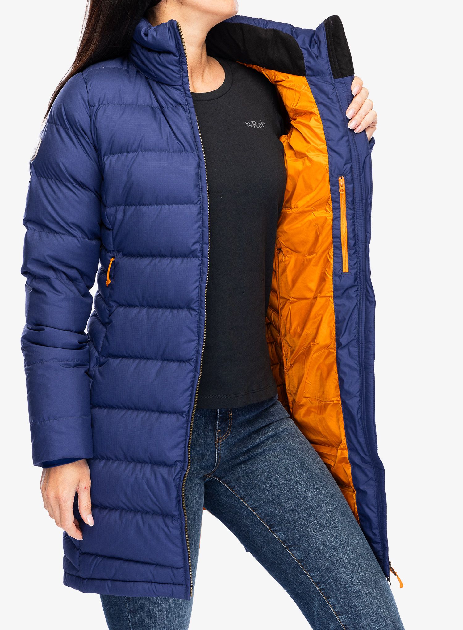 Dámský péřový kabát Rab Deep Cover Parka - patriot blue