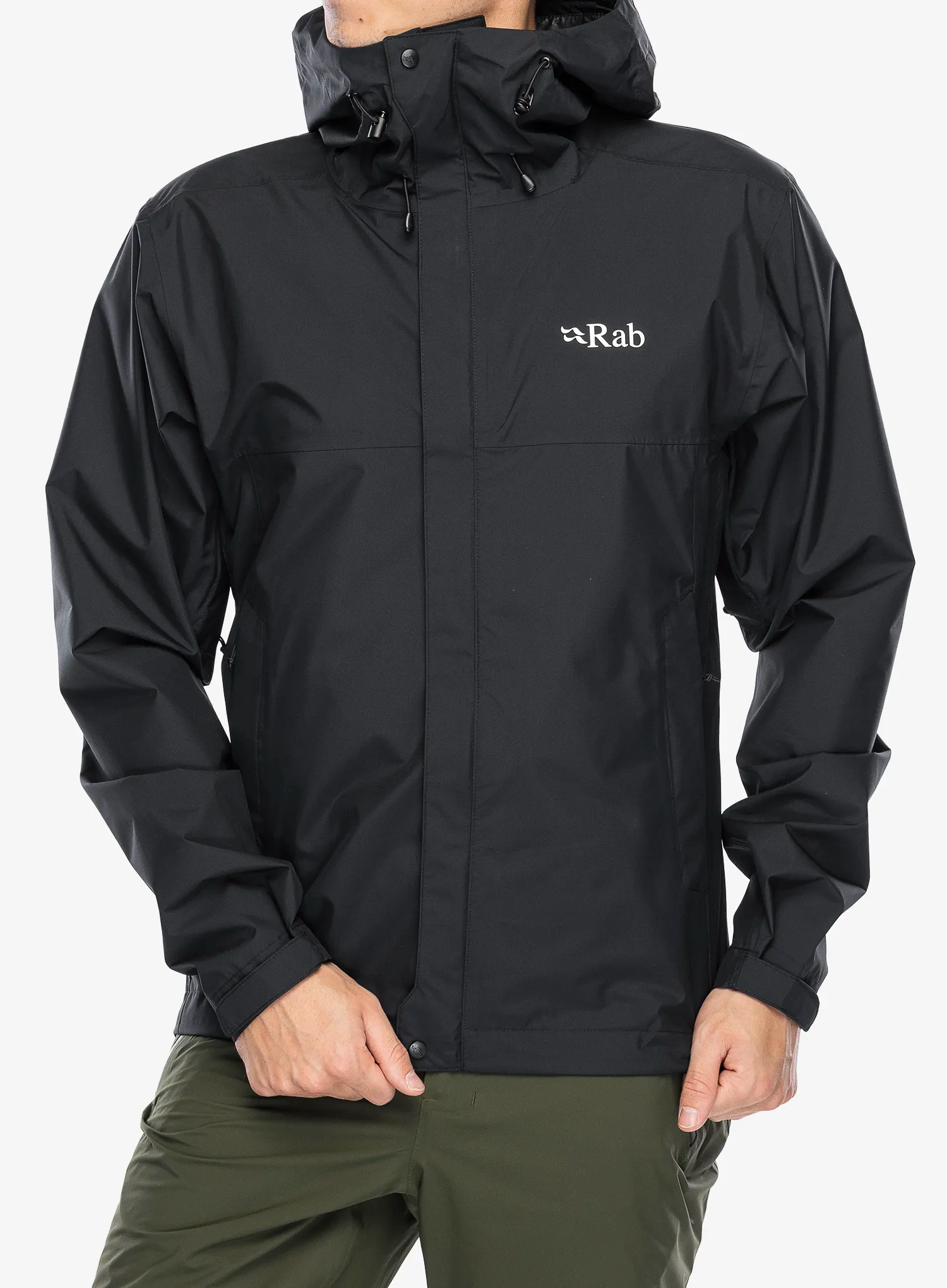 Bunda s membránou Rab Downpour Eco Jacket - black