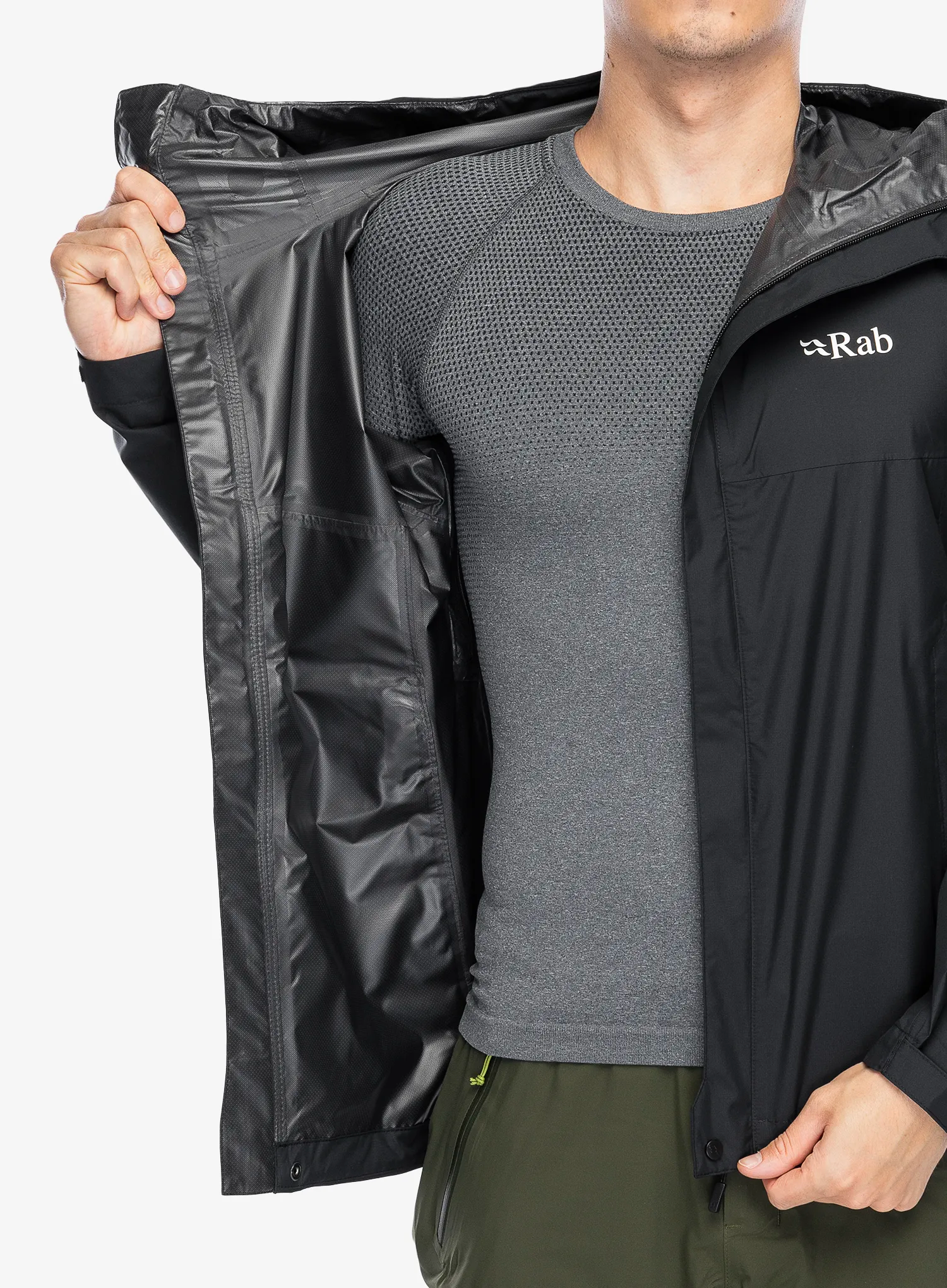 Bunda s membránou Rab Downpour Eco Jacket - black