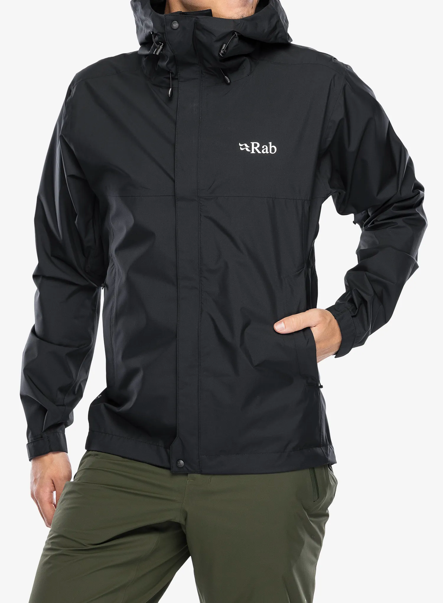Bunda s membránou Rab Downpour Eco Jacket - black