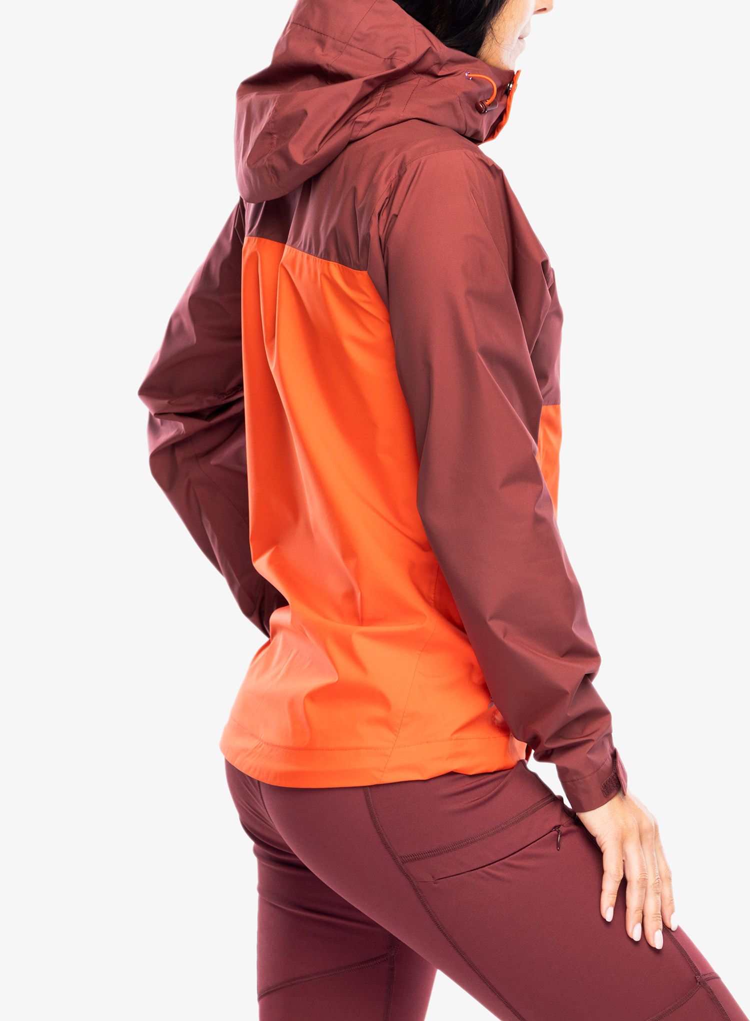 Dámská bunda proti dešti Rab Downpour Eco Jacket - deep heather/red grapefruit