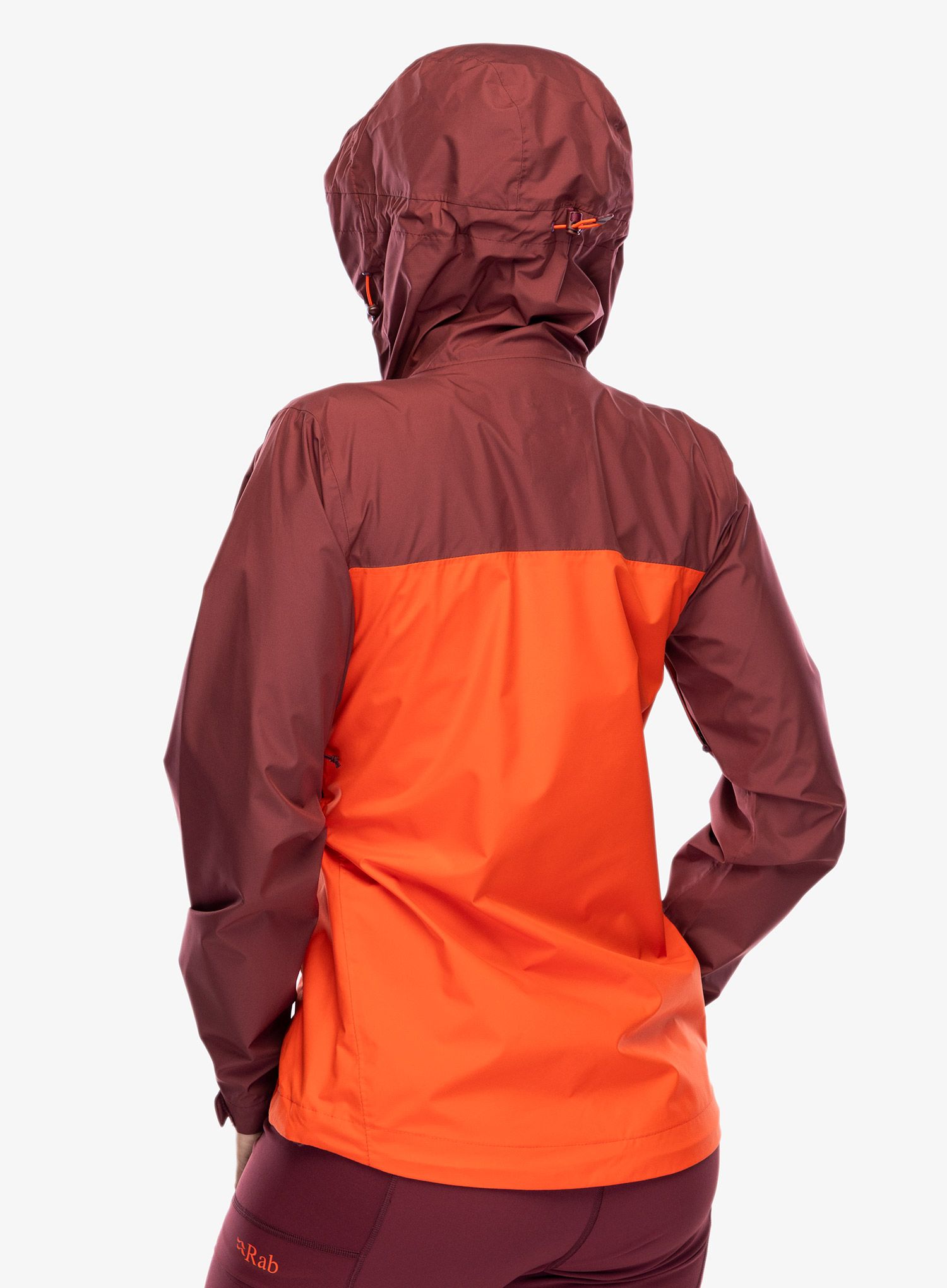 Dámská bunda proti dešti Rab Downpour Eco Jacket - deep heather/red grapefruit