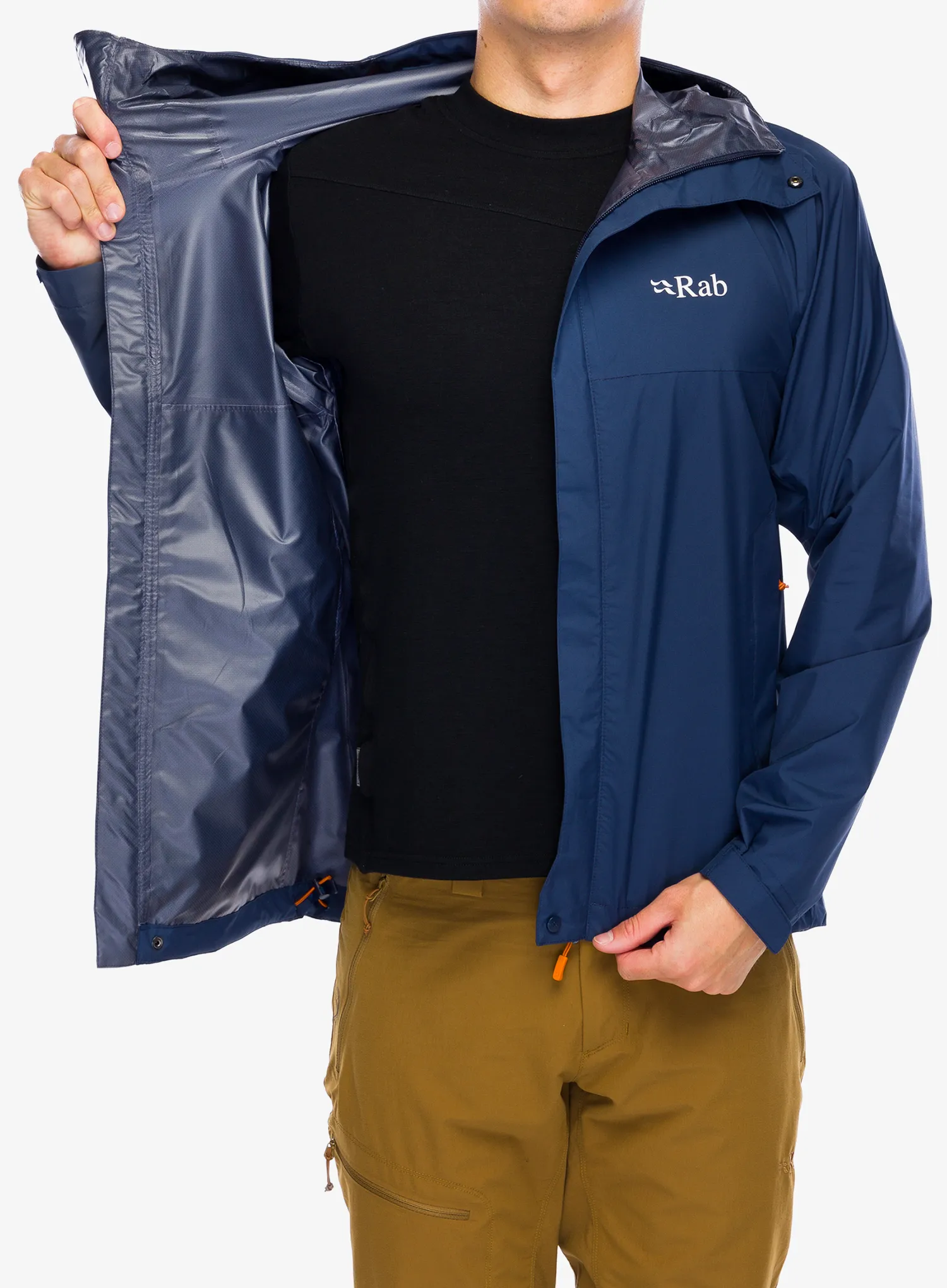 Bunda s membránou Rab Downpour Eco Jacket - deep ink