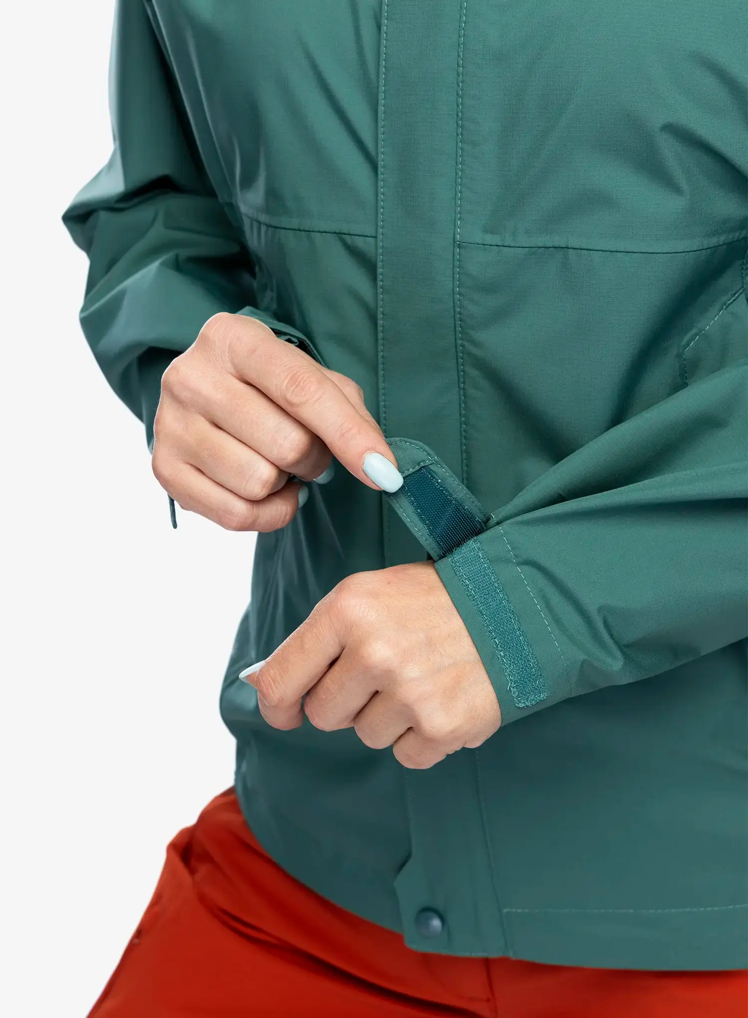 Dámská bunda do deště Rab Downpour Eco Jacket - eucalyptus