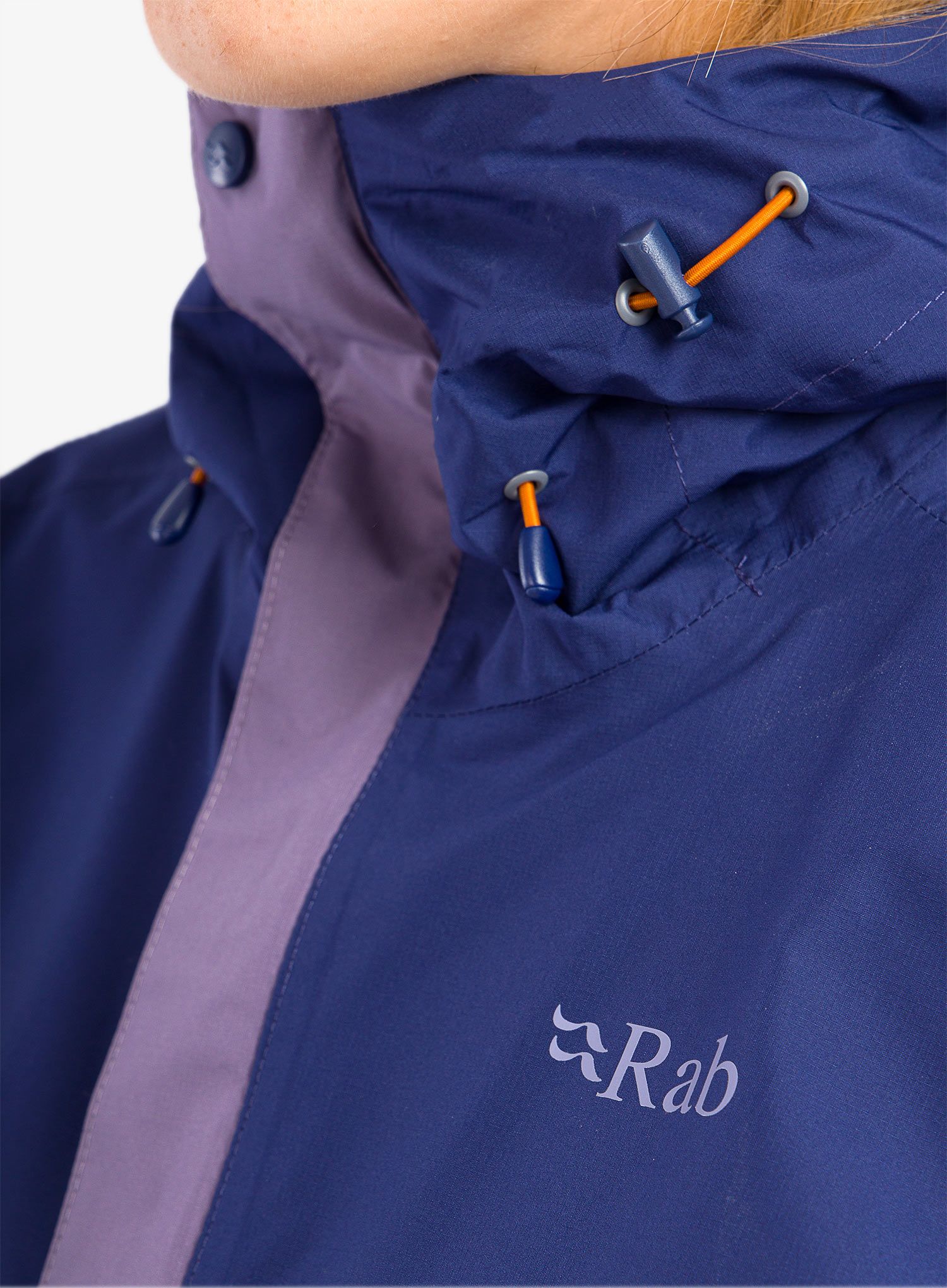 Dámská bunda proti dešti Rab Downpour Eco Jacket - patriot blue/purple sage