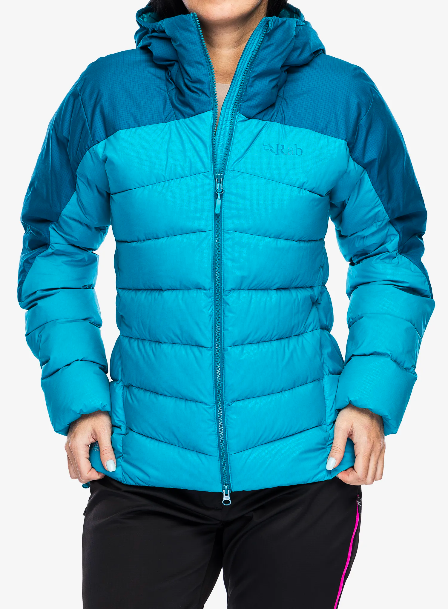 Dámská péřová bunda Rab Infinity Alpine Jacket - ultramarine/aquamarine