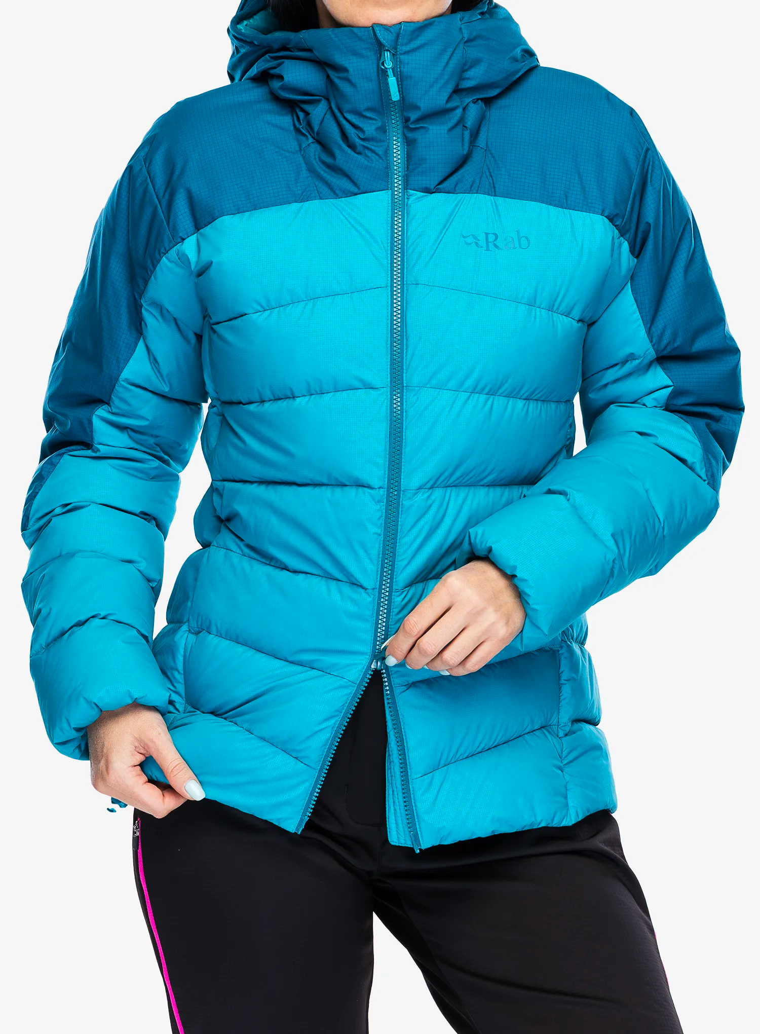 Dámská péřová bunda Rab Infinity Alpine Jacket - ultramarine/aquamarine