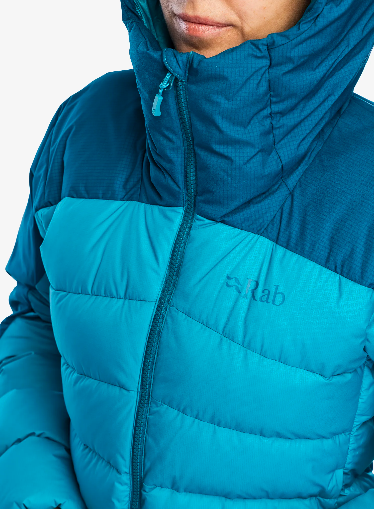 Dámská péřová bunda Rab Infinity Alpine Jacket - ultramarine/aquamarine