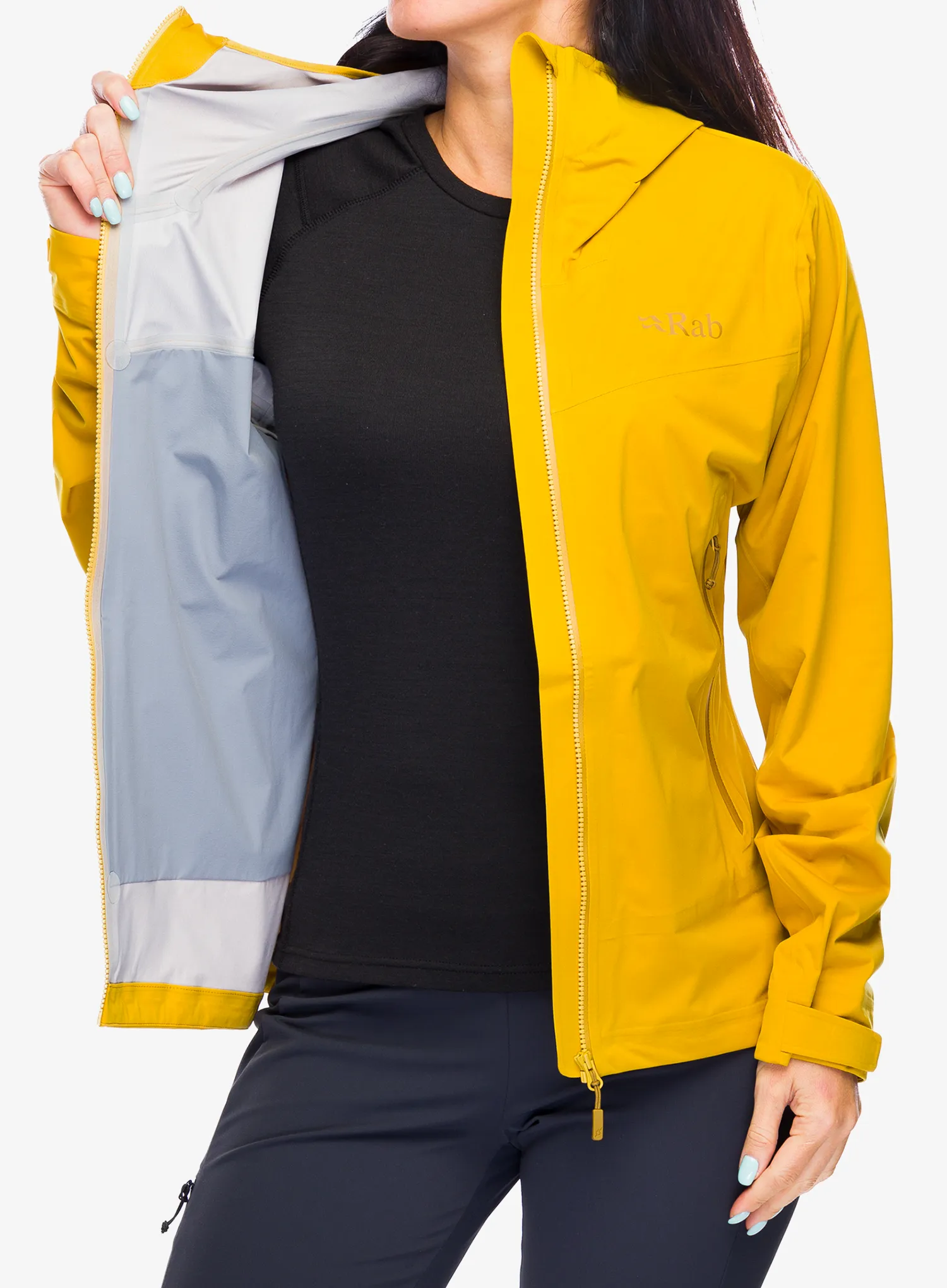 Dámská nepromokavá bunda s membránou Rab Kinetic 2.0 Jacket - sahara