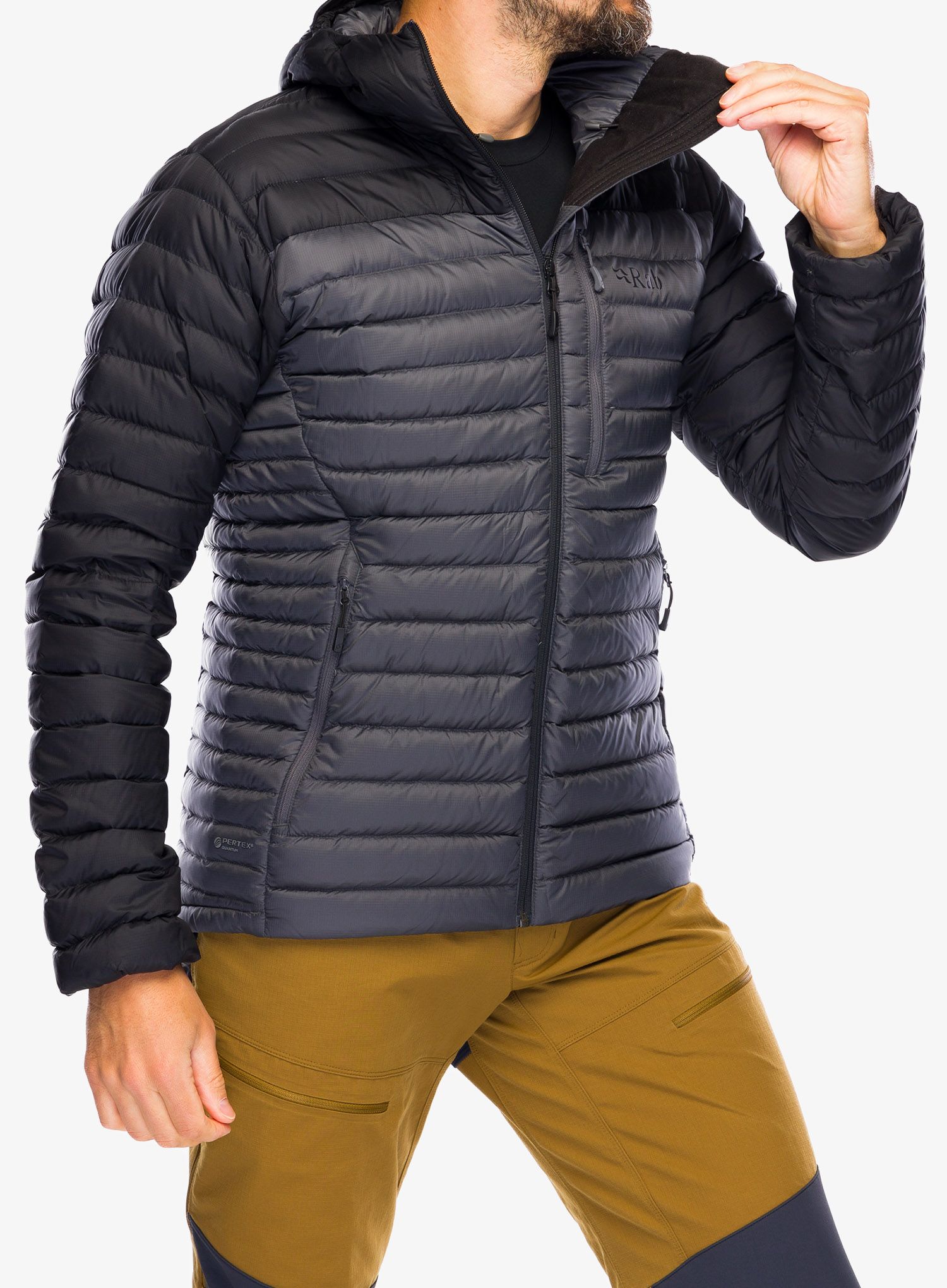Bunda Rab Microlight Alpine Down Jacket- black/graphene