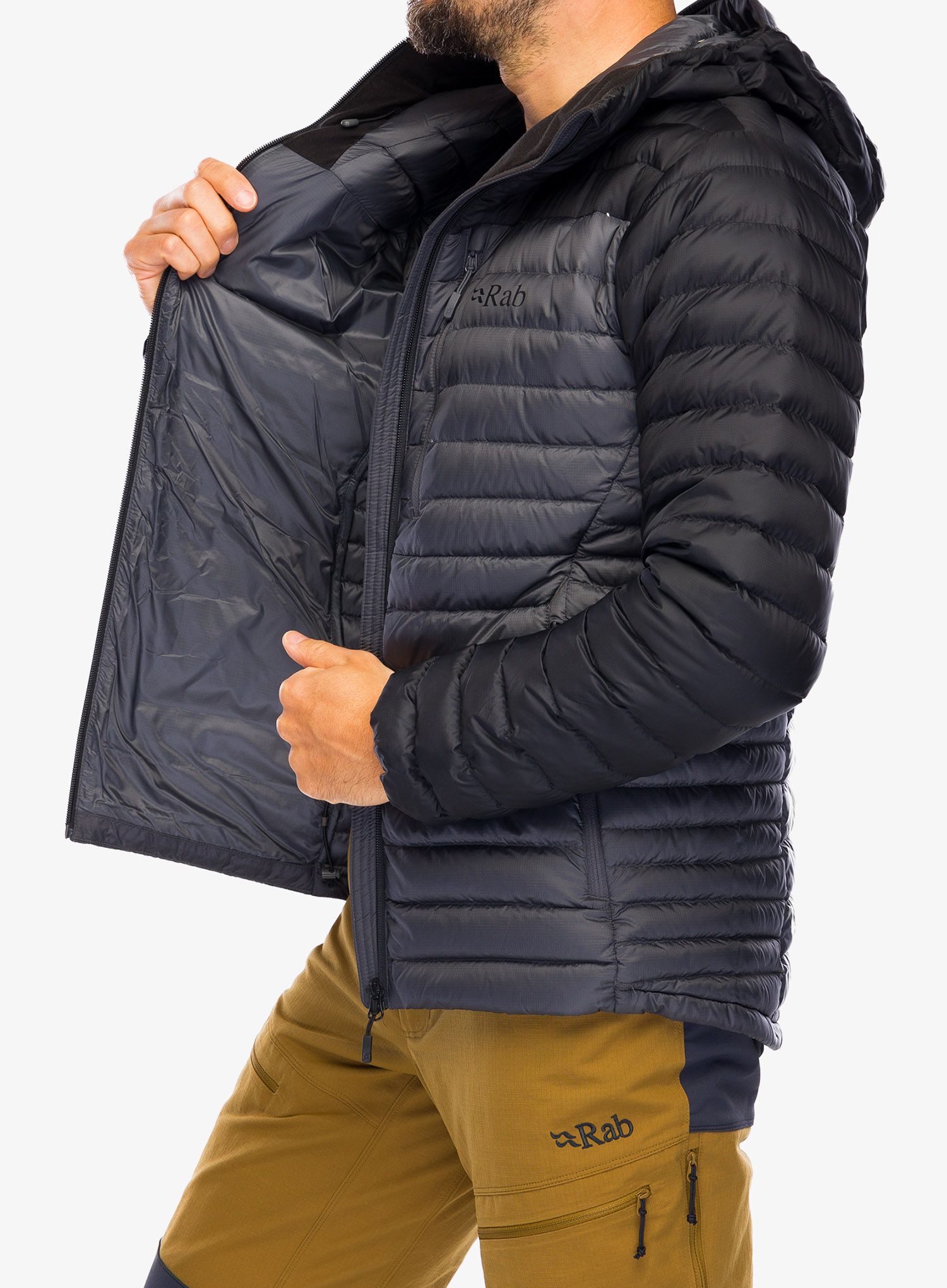 Bunda Rab Microlight Alpine Down Jacket- black/graphene