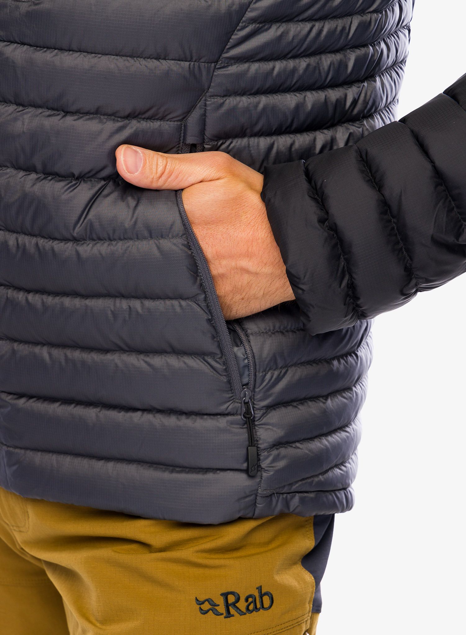 Bunda Rab Microlight Alpine Down Jacket- black/graphene