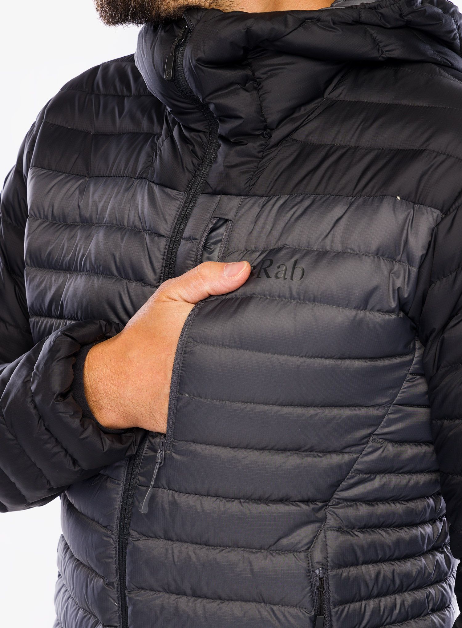 Bunda Rab Microlight Alpine Down Jacket- black/graphene