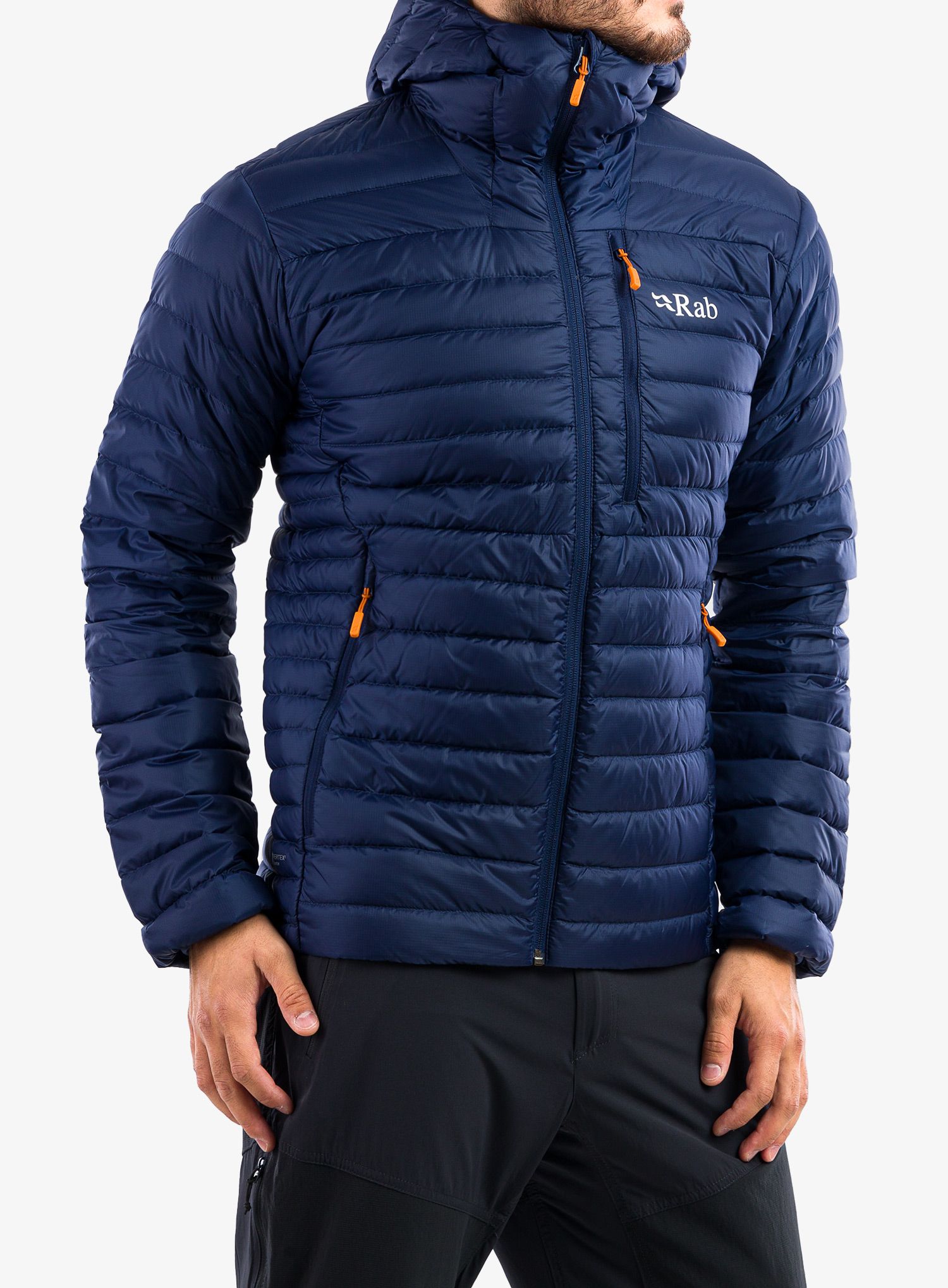 Péřová bunda Rab Microlight Alpine Jacket - deep ink/marmalade