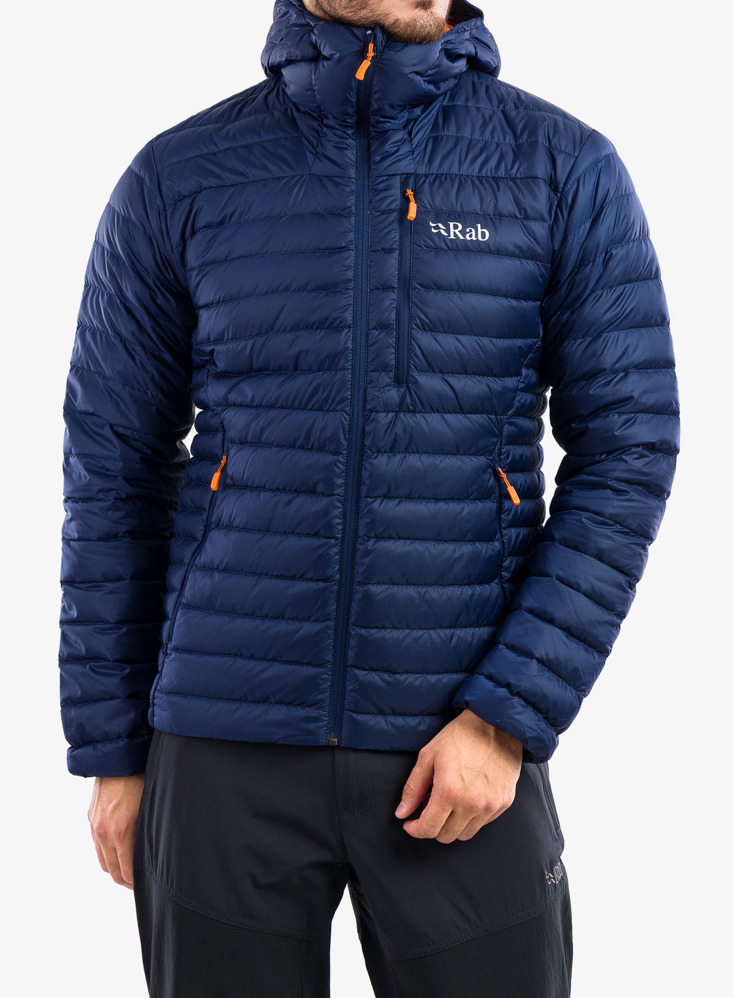 Péřová bunda Rab Microlight Alpine Jacket - deep ink/marmalade