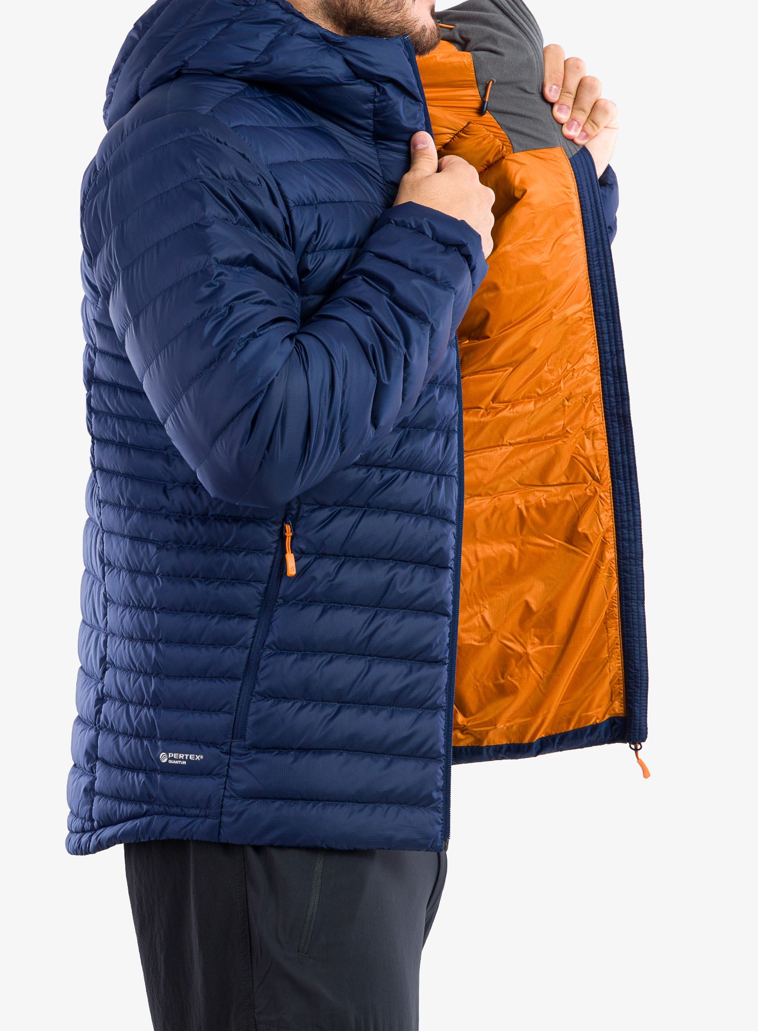 Péřová bunda Rab Microlight Alpine Jacket - deep ink/marmalade