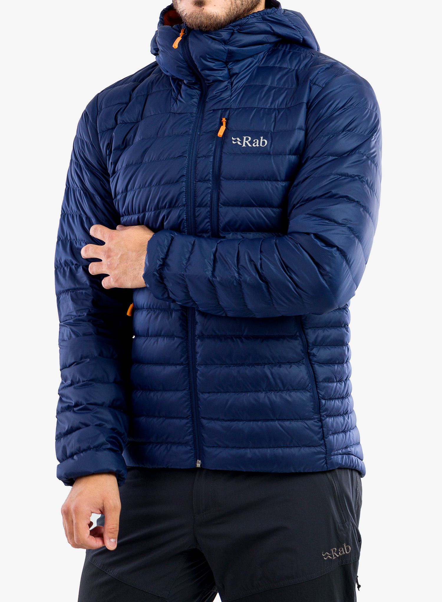 Péřová bunda Rab Microlight Alpine Jacket - deep ink/marmalade