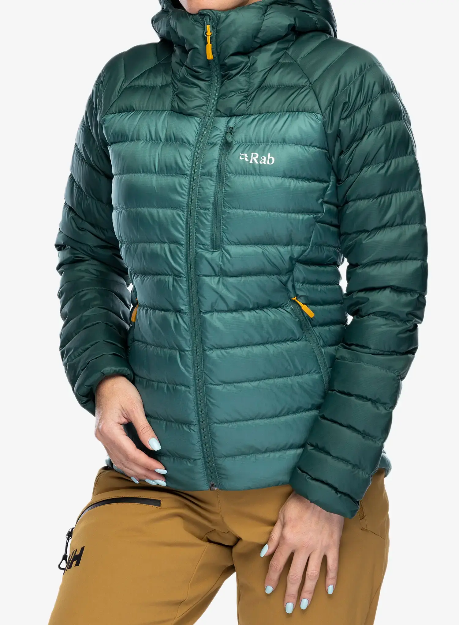 Dámská péřová bunda Rab Microlight Alpine Jacket - green slate/eucalyptus