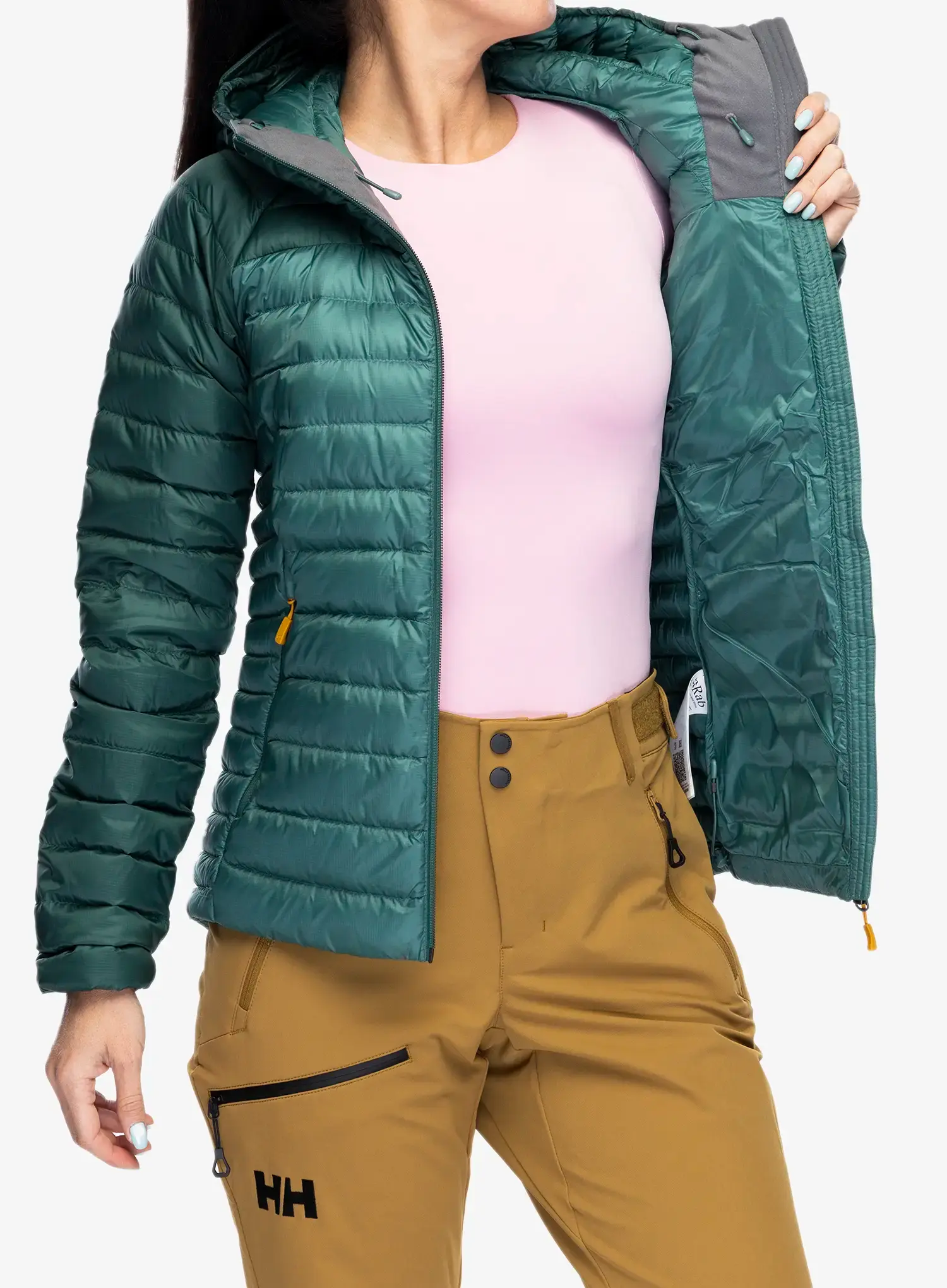 Dámská péřová bunda Rab Microlight Alpine Jacket - green slate/eucalyptus