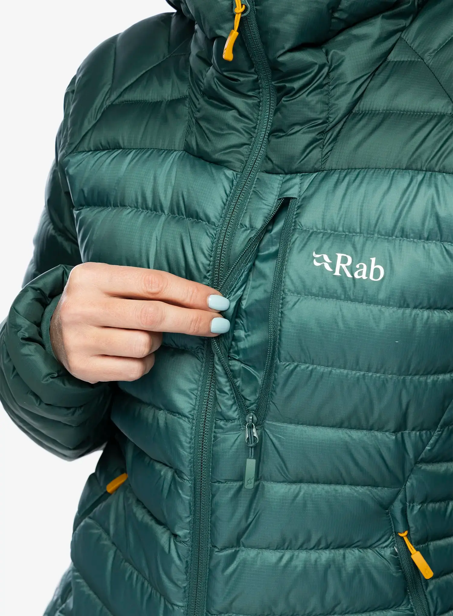 Dámská péřová bunda Rab Microlight Alpine Jacket - green slate/eucalyptus