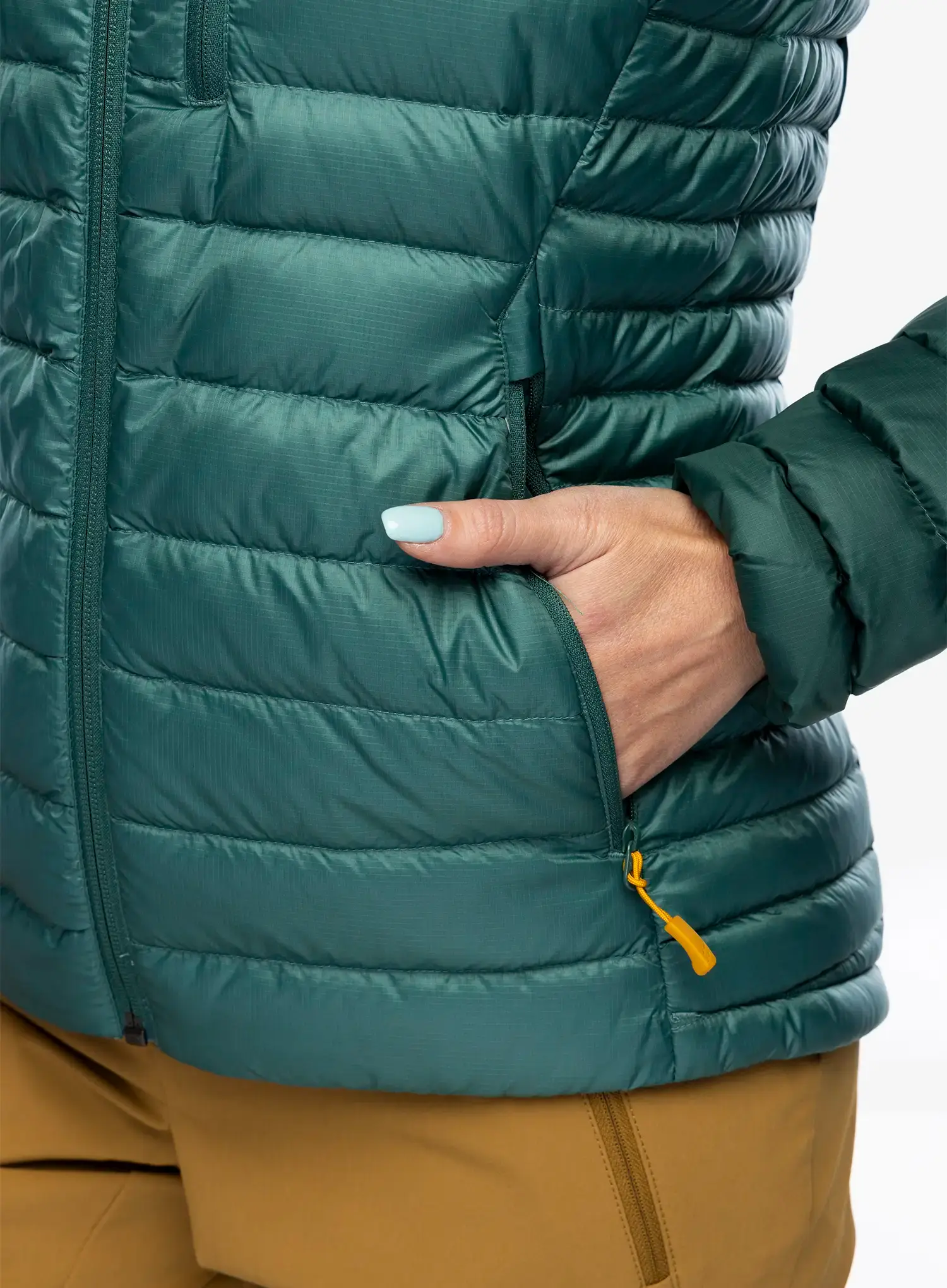 Dámská péřová bunda Rab Microlight Alpine Jacket - green slate/eucalyptus
