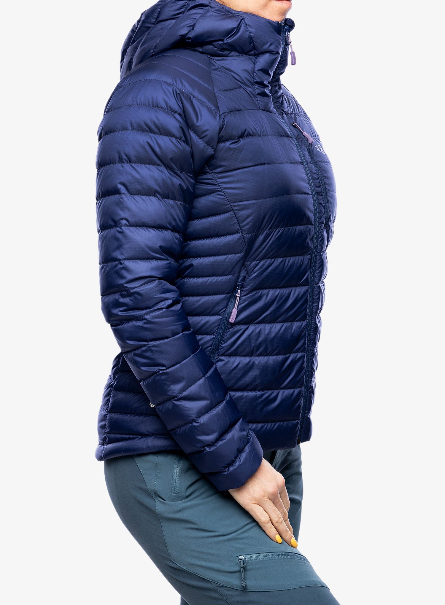 Dámská péřová bunda Rab Microlight Alpine Jacket - patriot blue/marmalade