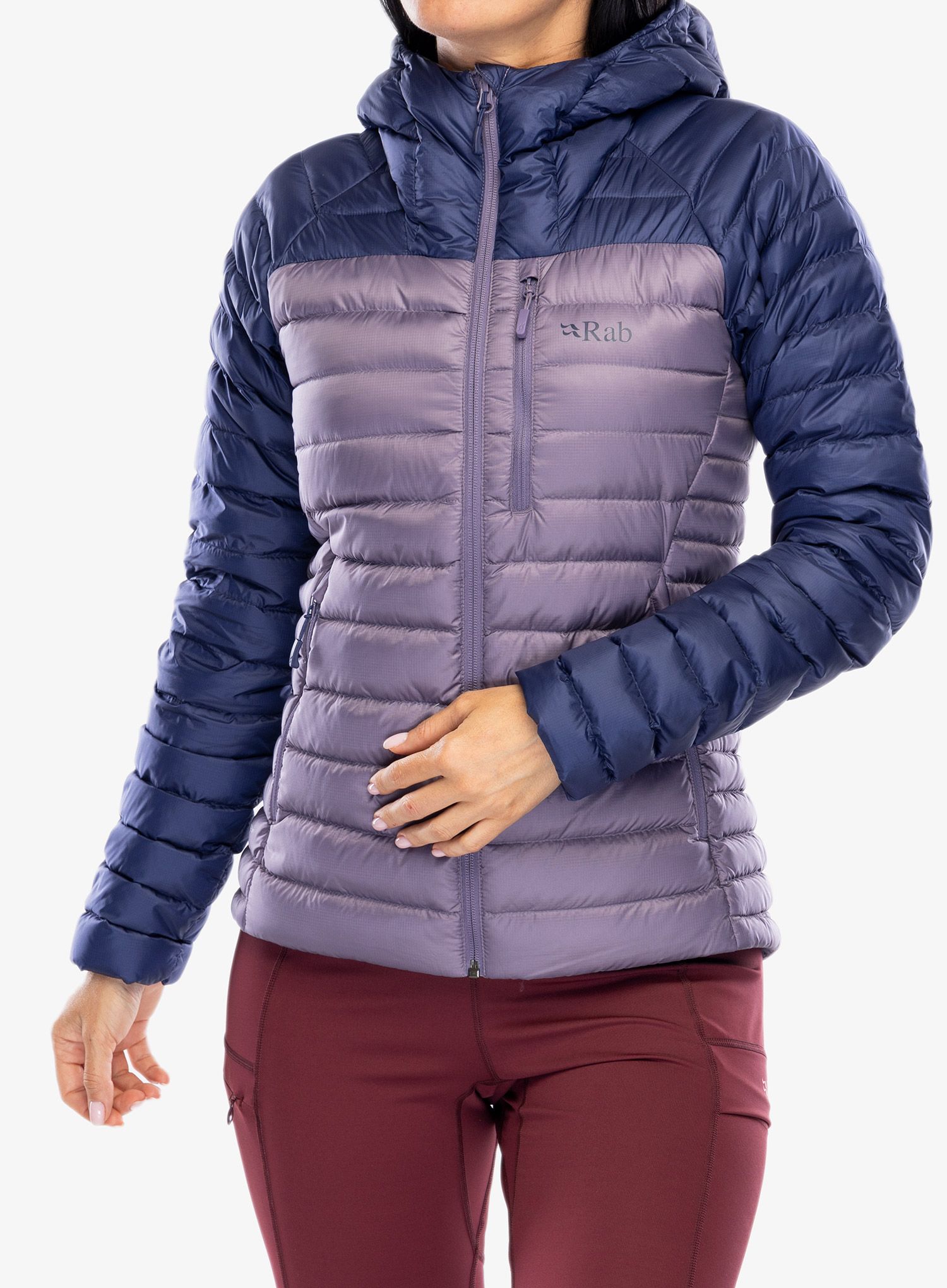 Dámská péřová bunda Rab Microlight Alpine Jacket - patriot blue/purple sage