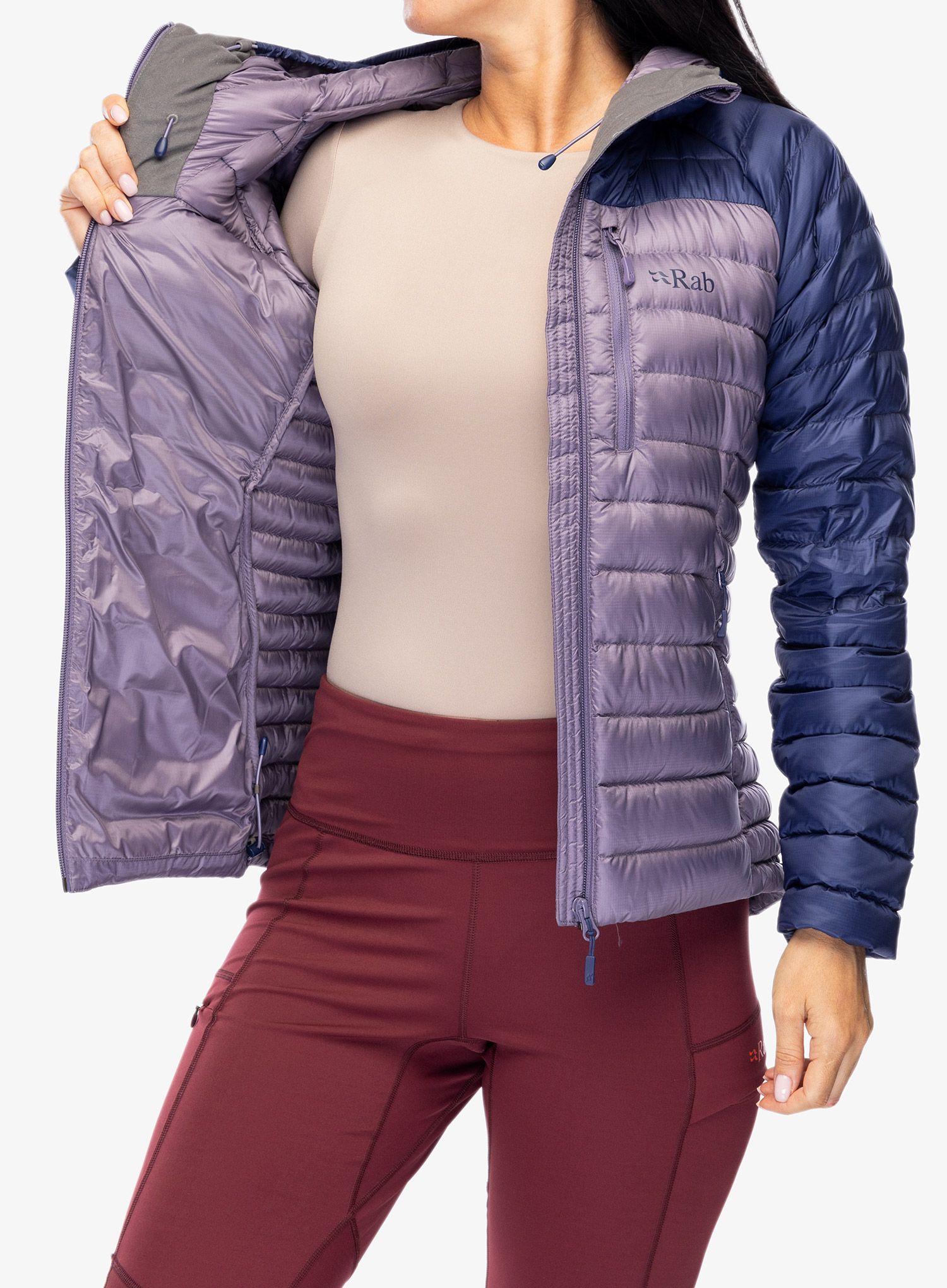 Dámská péřová bunda Rab Microlight Alpine Jacket - patriot blue/purple sage