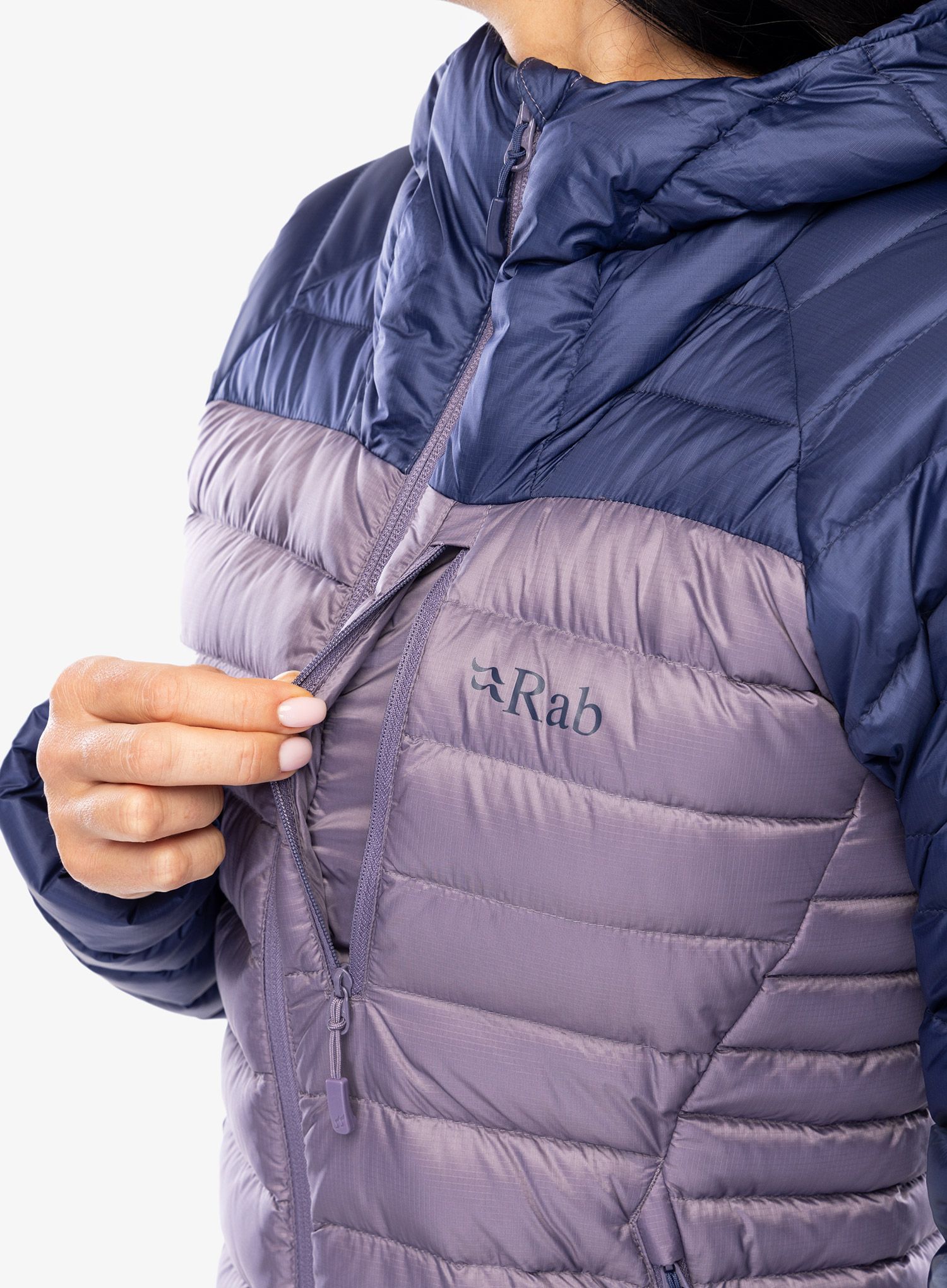 Dámská péřová bunda Rab Microlight Alpine Jacket - patriot blue/purple sage