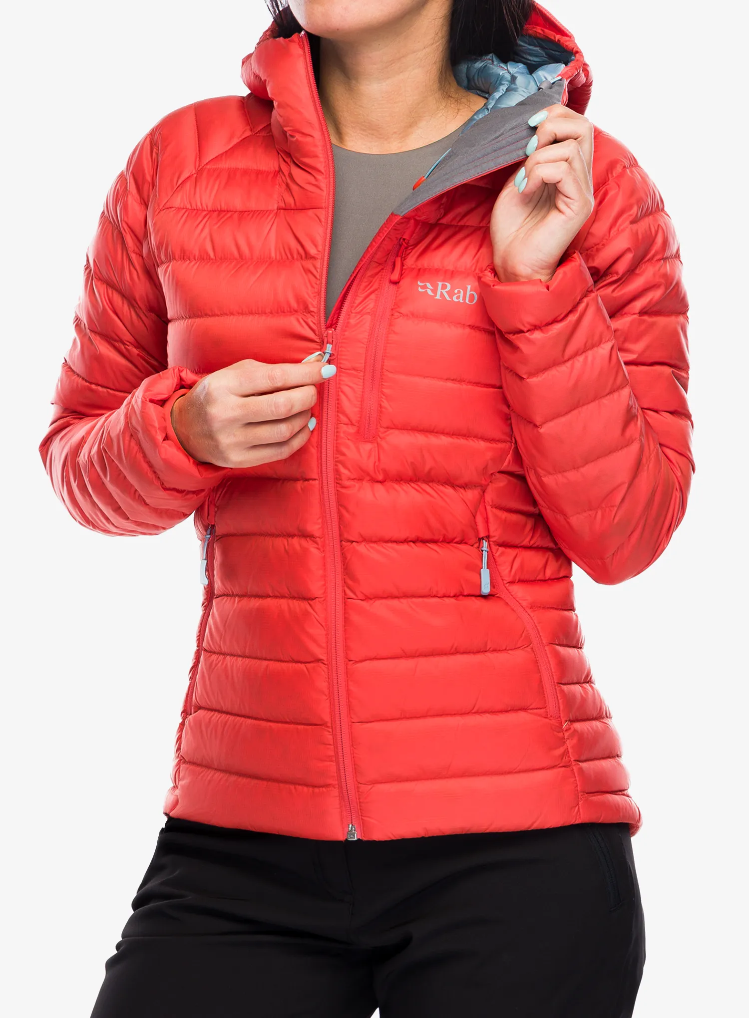 Dámská péřová bunda Rab Microlight Alpine Jacket - red grapefruit