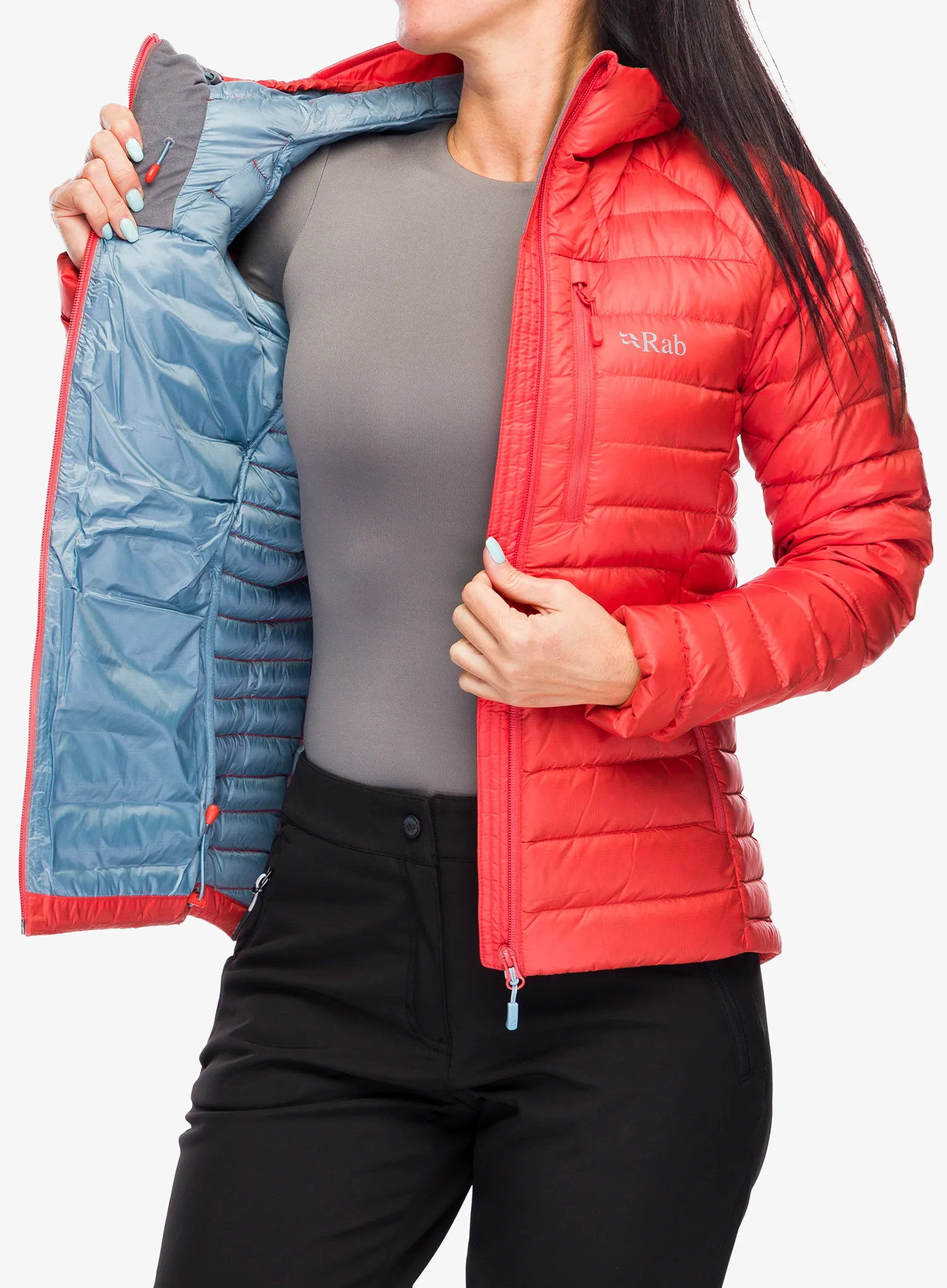 Dámská péřová bunda Rab Microlight Alpine Jacket - red grapefruit
