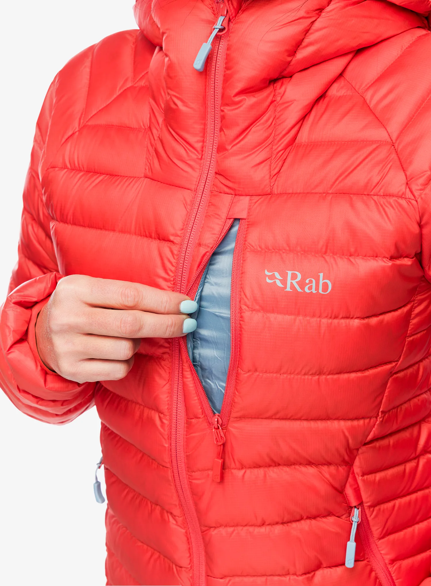 Dámská péřová bunda Rab Microlight Alpine Jacket - red grapefruit