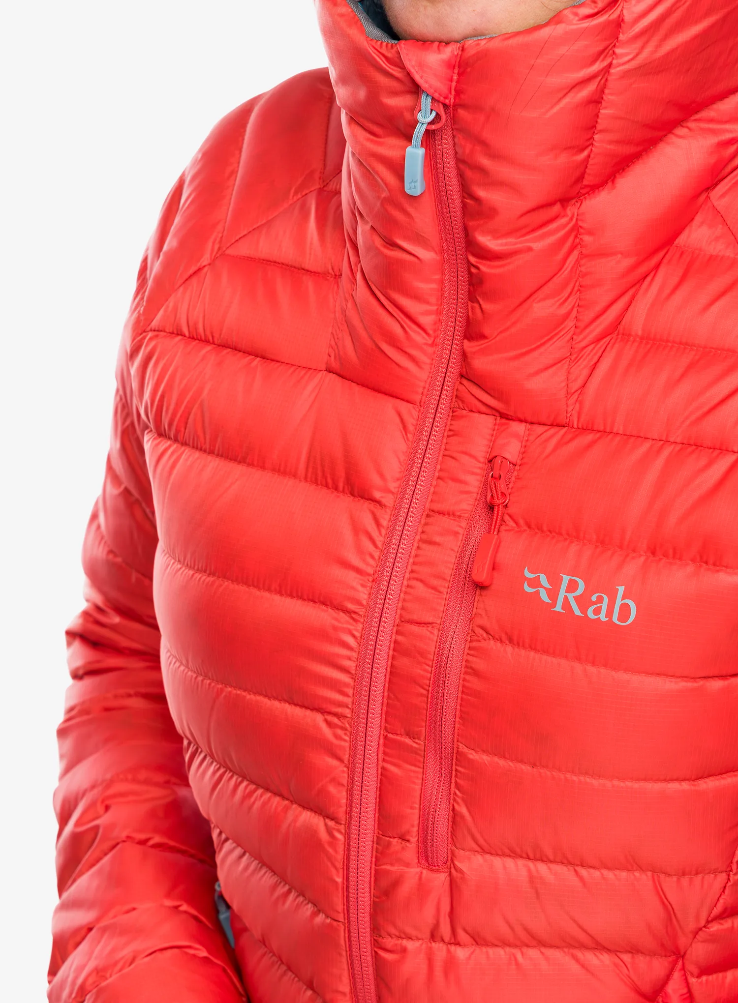Dámská péřová bunda Rab Microlight Alpine Jacket - red grapefruit