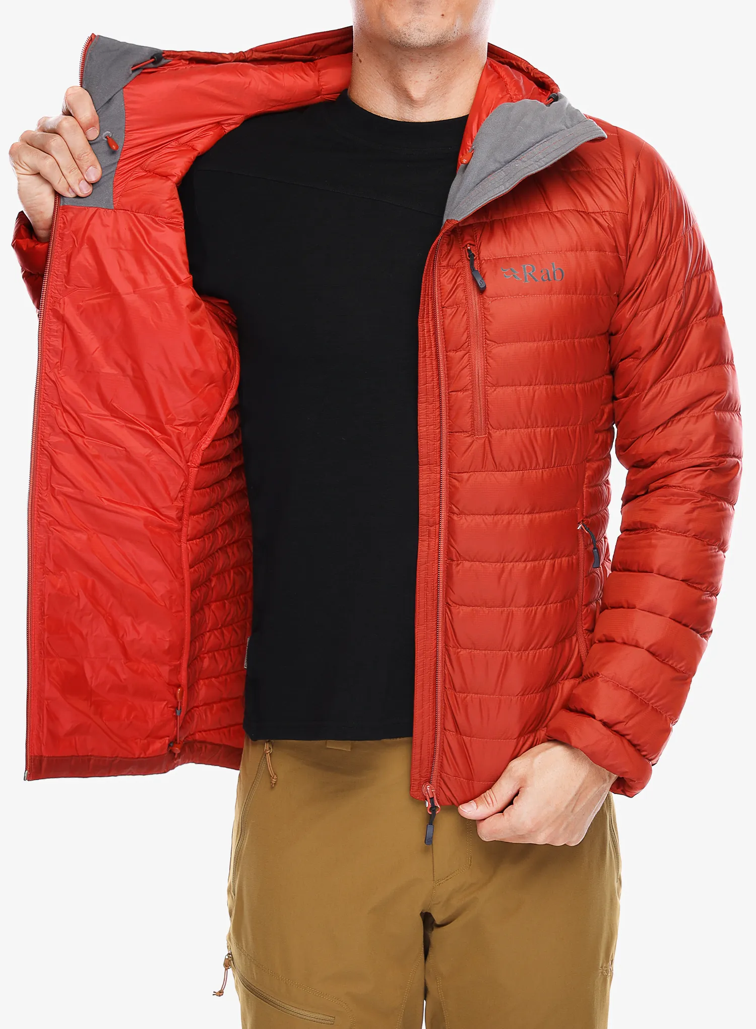 Péřová bunda Rab Microlight Alpine Jacket - tuscan red