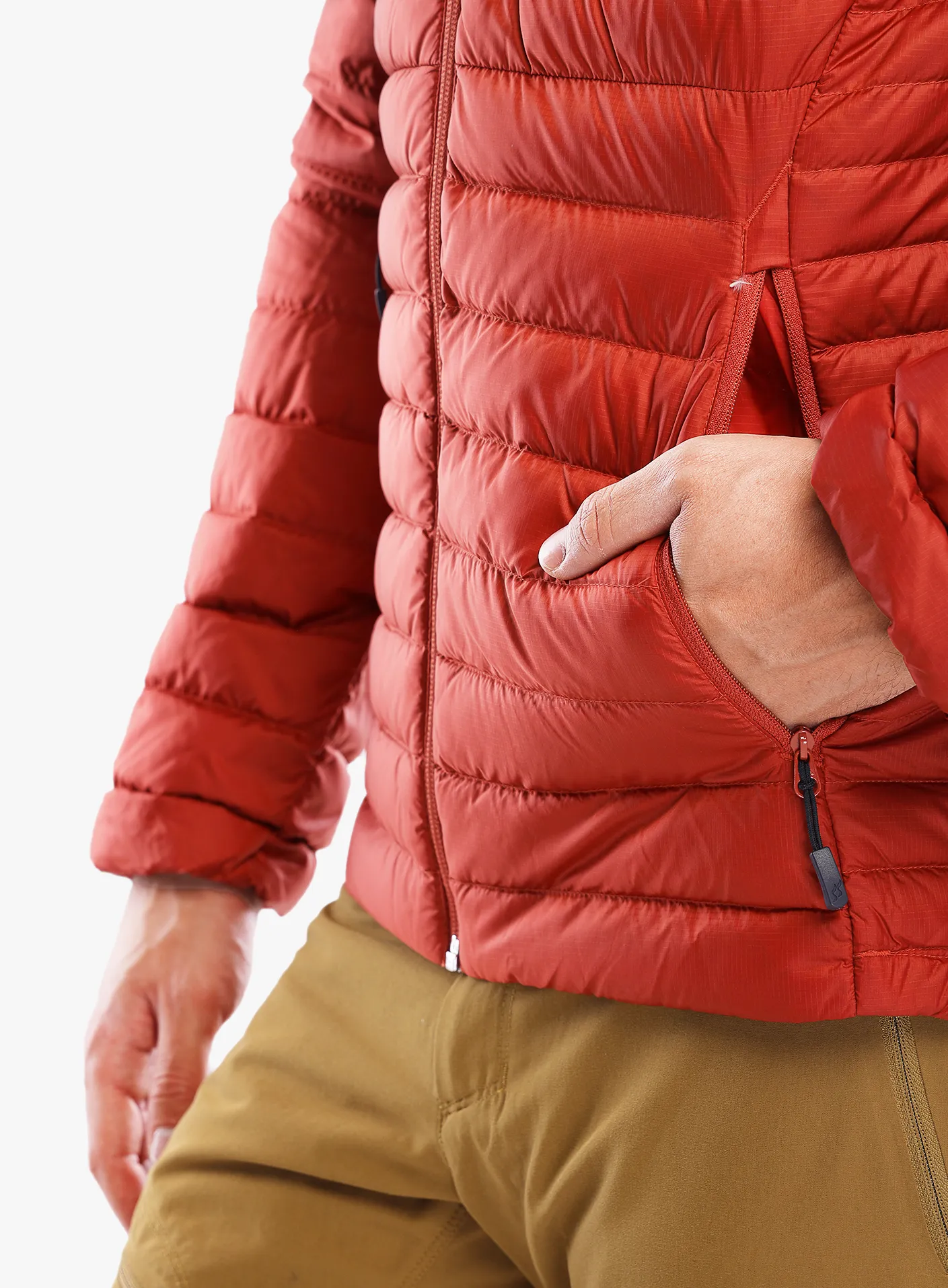 Péřová bunda Rab Microlight Alpine Jacket - tuscan red